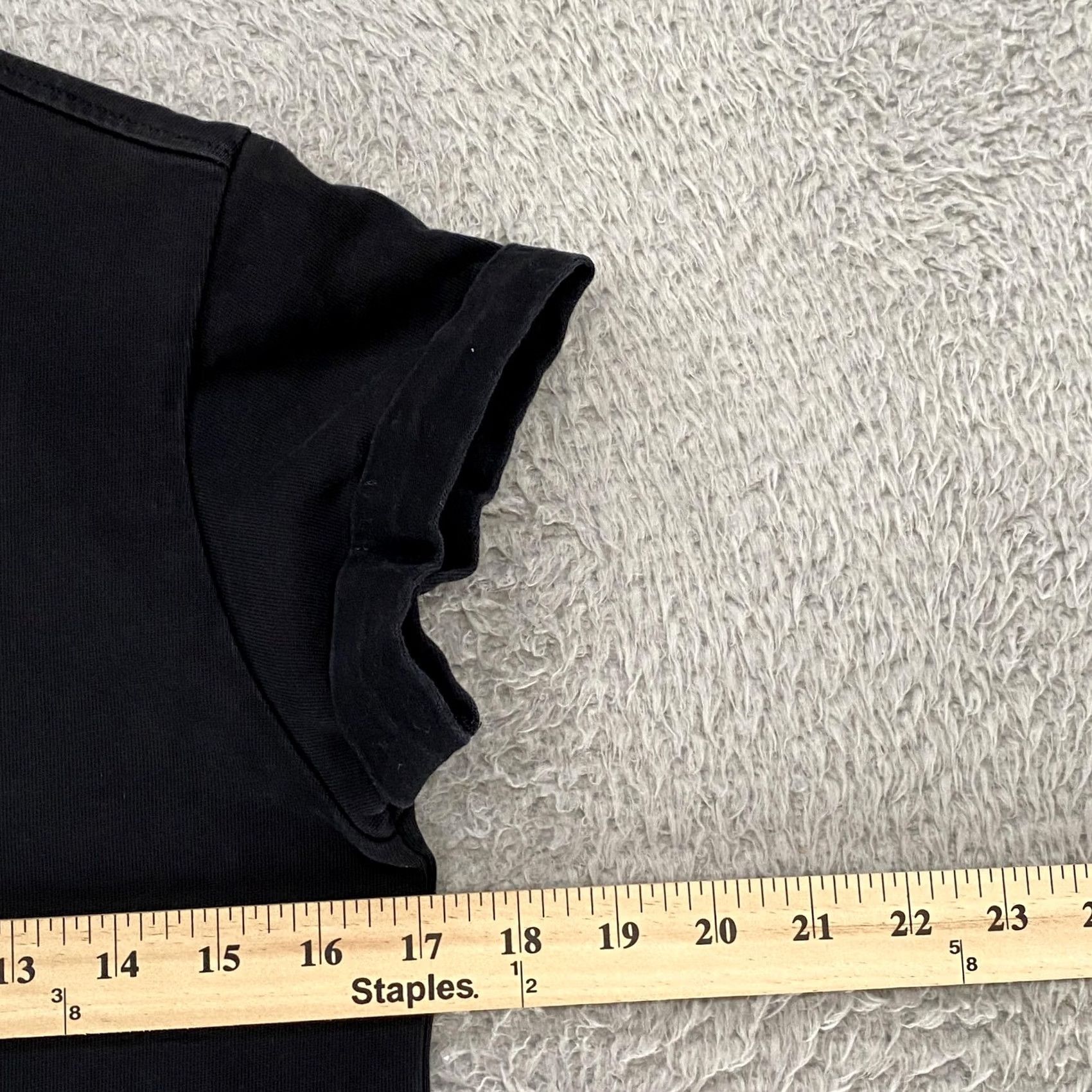 Allsaints VINTAGE AllSaints Shirt Dress Womens 00 Black Cotton Midi Short Sleeve Minimalist Size XXS / US 00 / IT 34 - 4 Thumbnail