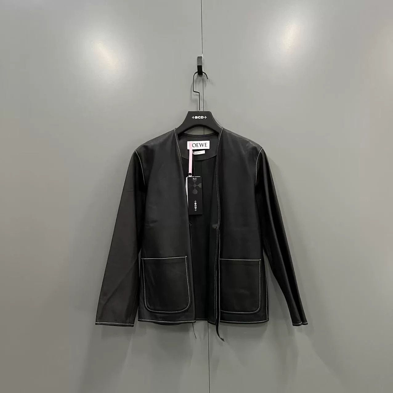 Loewe Loewe Black Stitched Sheepskin Leather Coat Size XS / US 0-2 / IT 36-38 - 1 Thumbnail