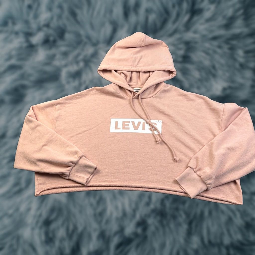 Levi's VINTAGELevi's Sweater Womens M Pink Oversized Crop Hoodie Long Sleeve Logo Size M / US 6-8 / IT 42-44 - 1 Thumbnail