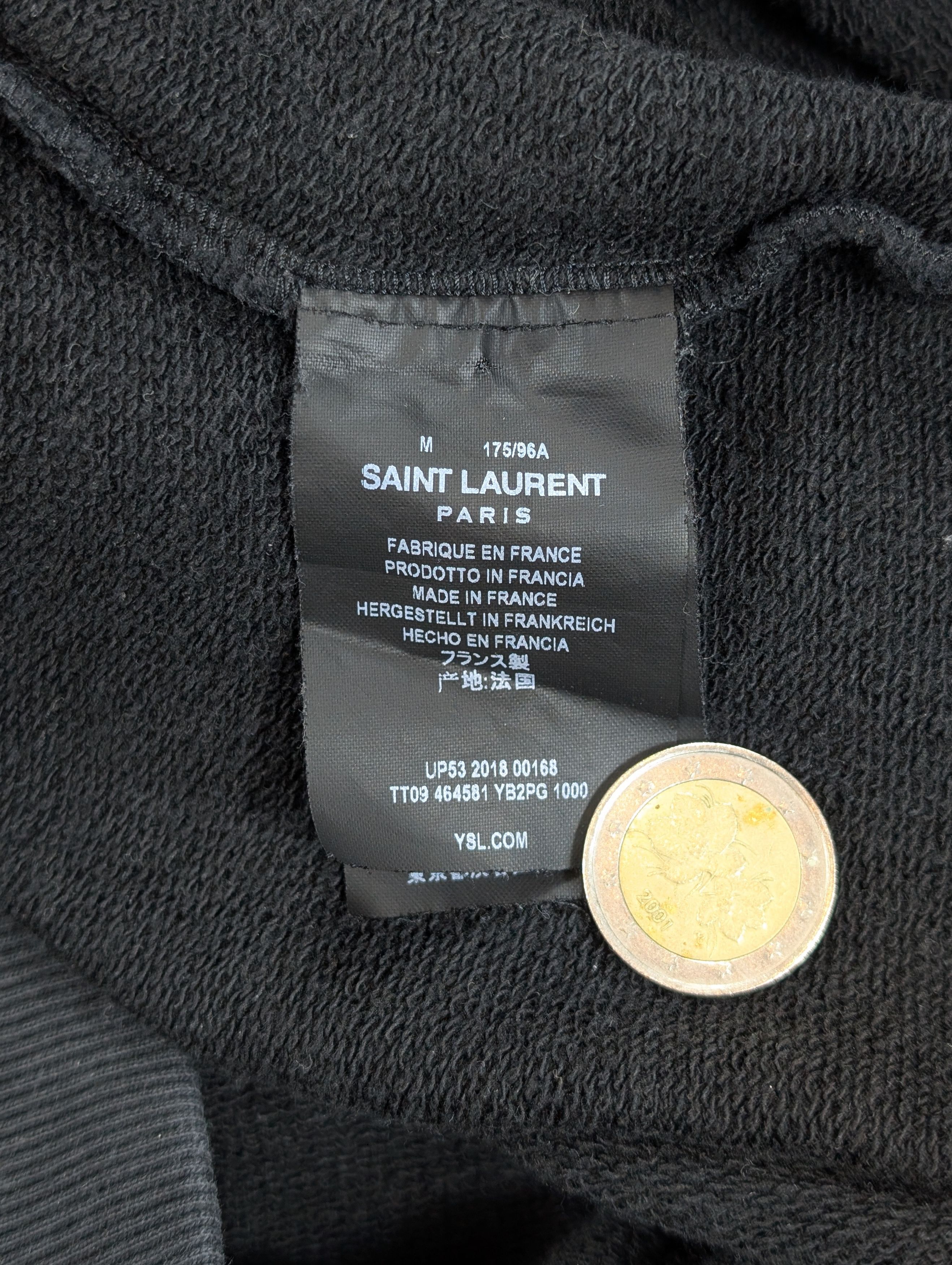 Saint Laurent Paris Saint Laurent 2018 Hedi Slimane Logo Print Hoodie Size US M / EU 48-50 / 2 - 4 Thumbnail