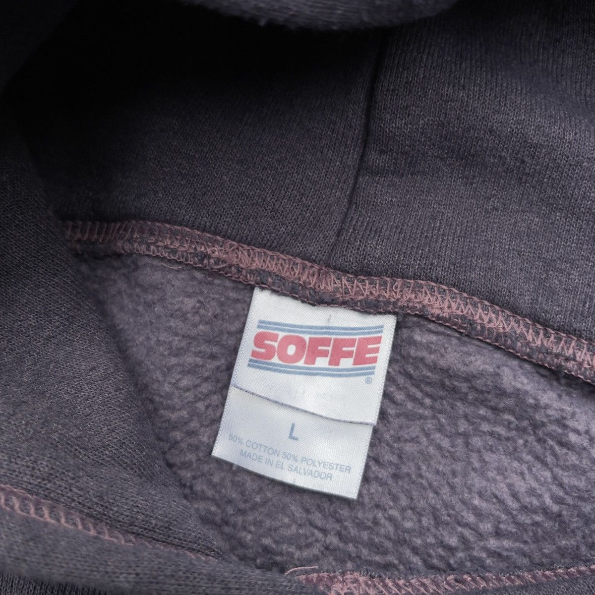 Soffe × Vintage Vintage 90s SOFFE Overdyed Blank Hoodie Size US L / EU 52-54 / 3 - 5 Thumbnail
