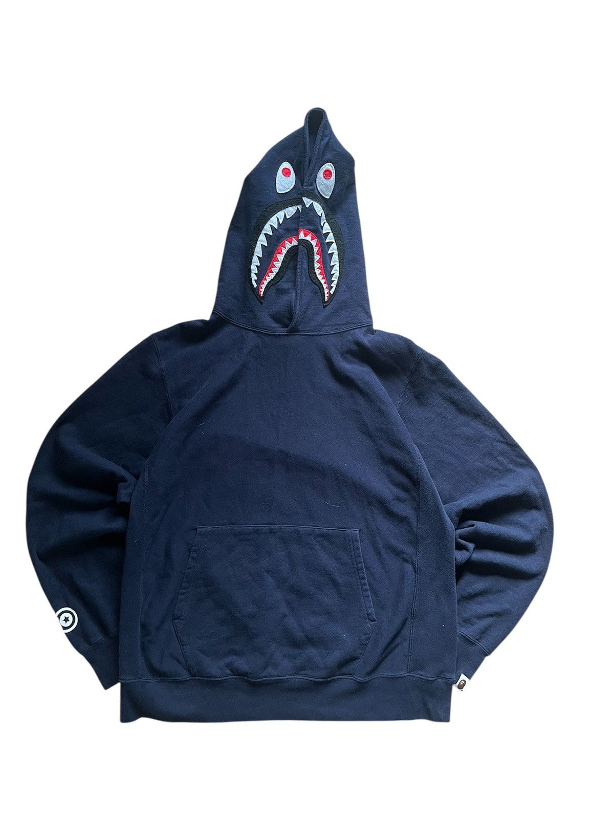 Bape Bape shark navy hoodie rare streetwear luxury drip swag Size US L / EU 52-54 / 3 - 3 Thumbnail