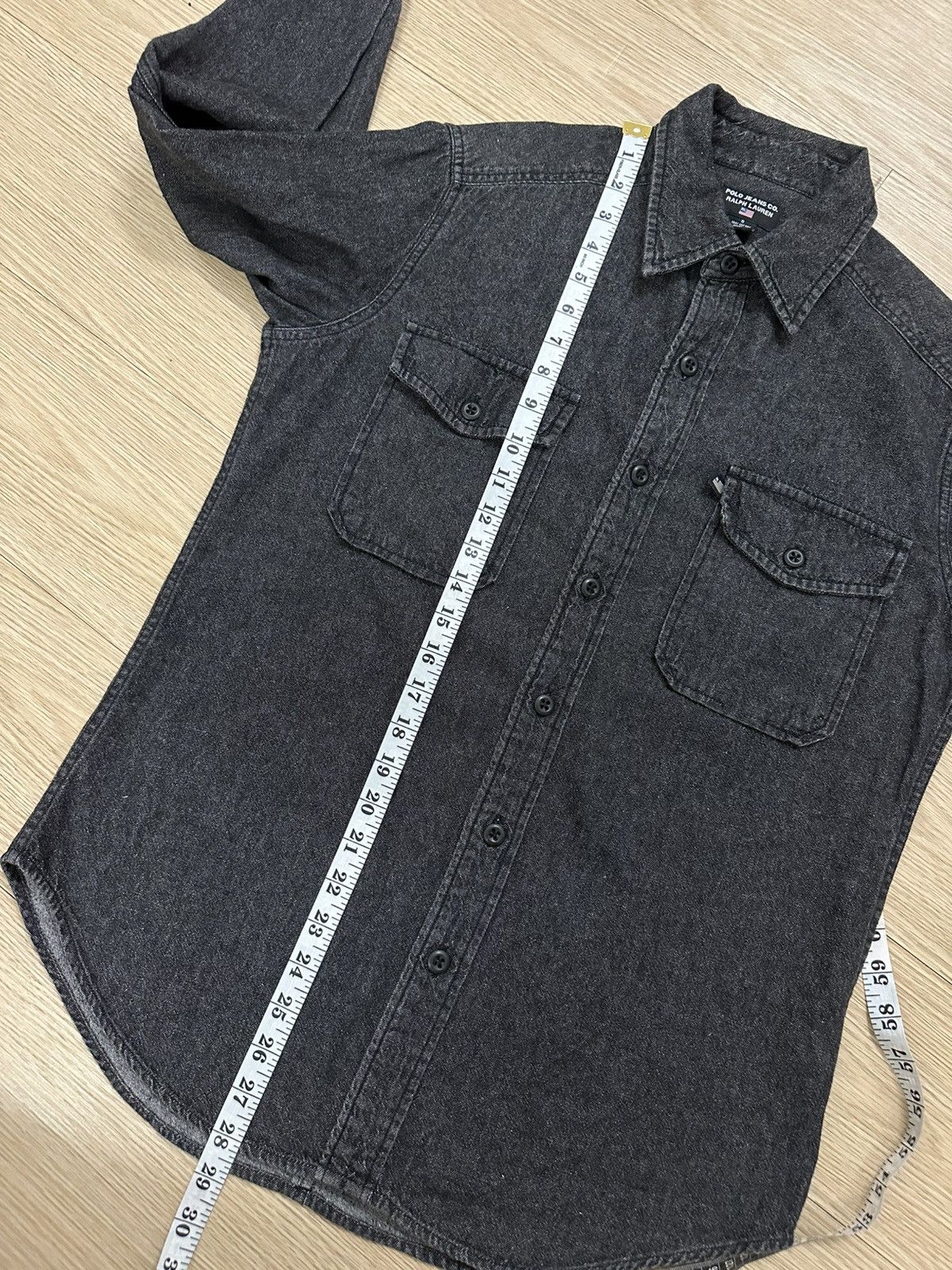 Beauty Beast × Polo Ralph Lauren × Vintage Vintage Polo Jeans Co Ralph Lauren Flag Logo Denim Shirt Size US S / EU 44-46 / 1 - 8 Thumbnail