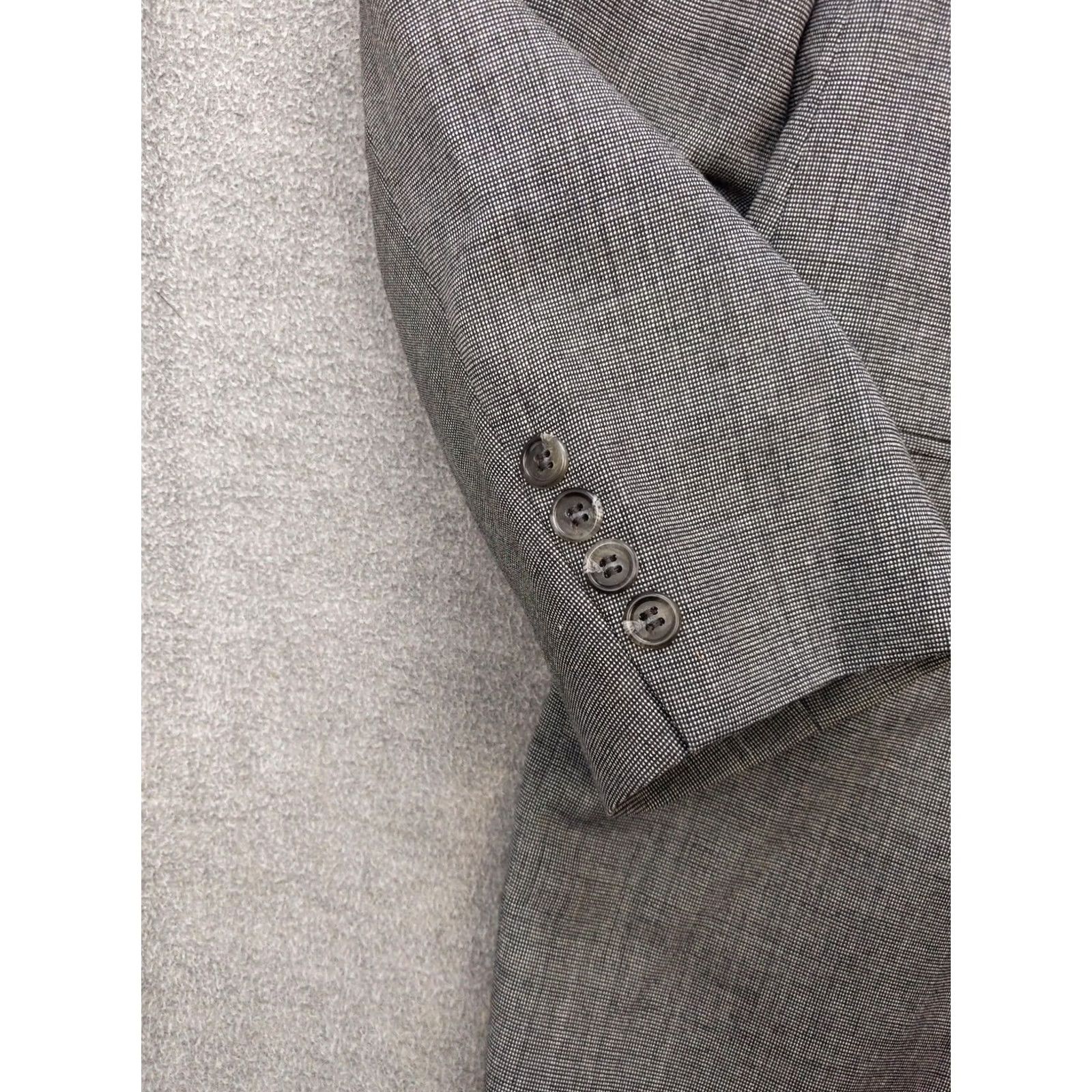 Doublet Oakton Ltd Blazer Jacket Sport Coat Mens 46 Long Gray Check Double Breasted Size 46R - 3 Thumbnail