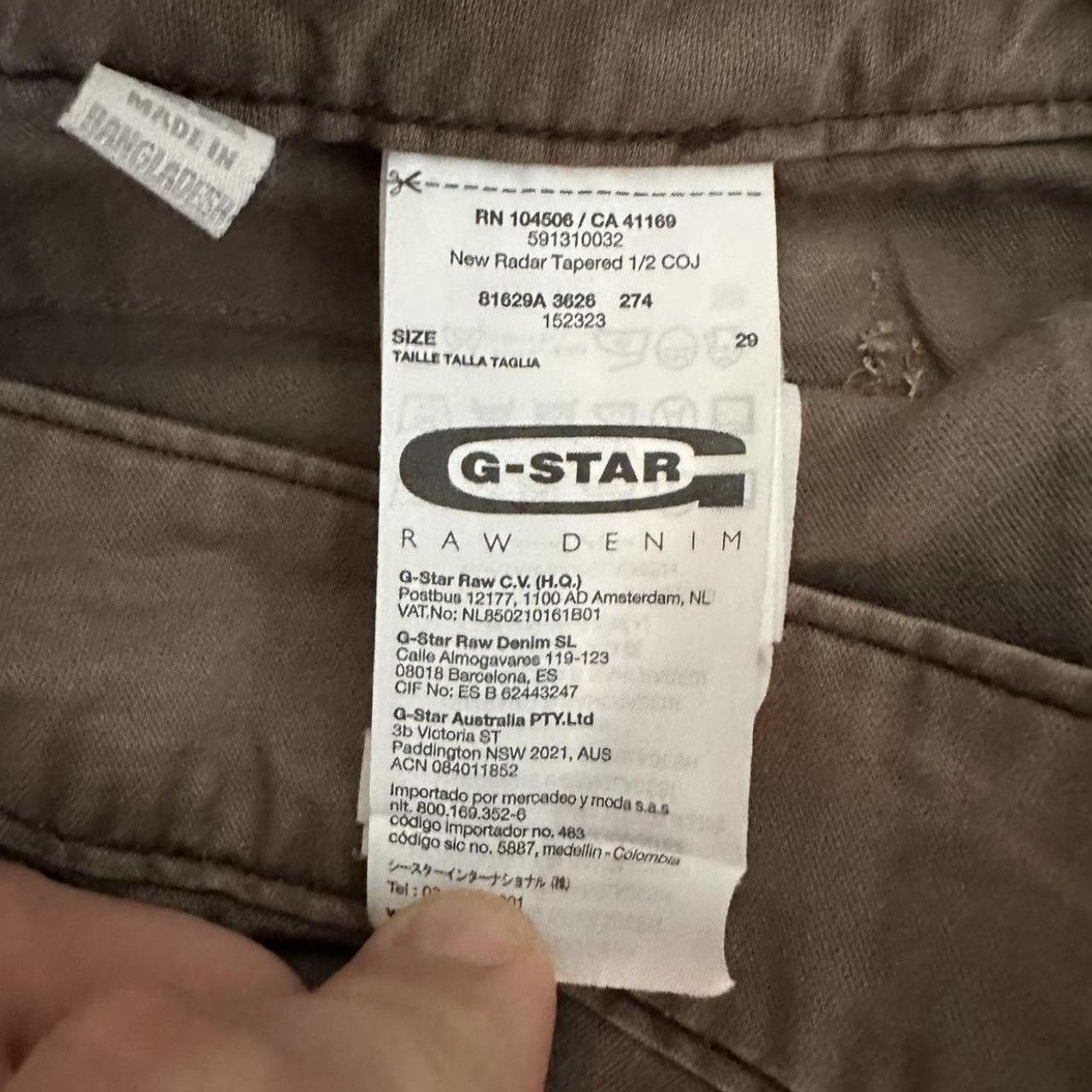 G-Star G-Star Ray Tapered Brown Denim Shorts Size 29 Size US 29 - 6 Thumbnail