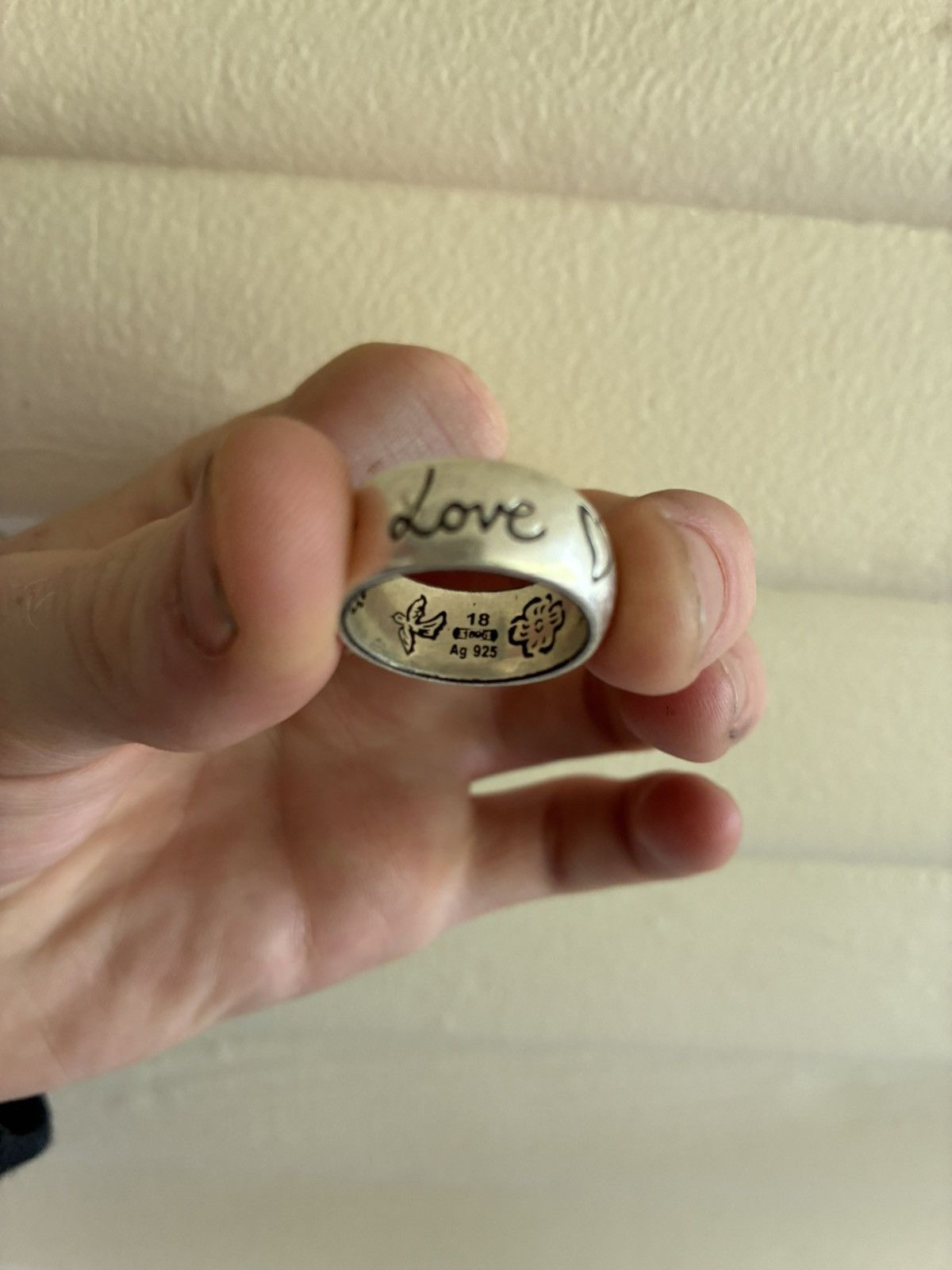 Gucci Gucci “Blind For Love” Sterling Silver Ring Size ONE SIZE - 4 Thumbnail