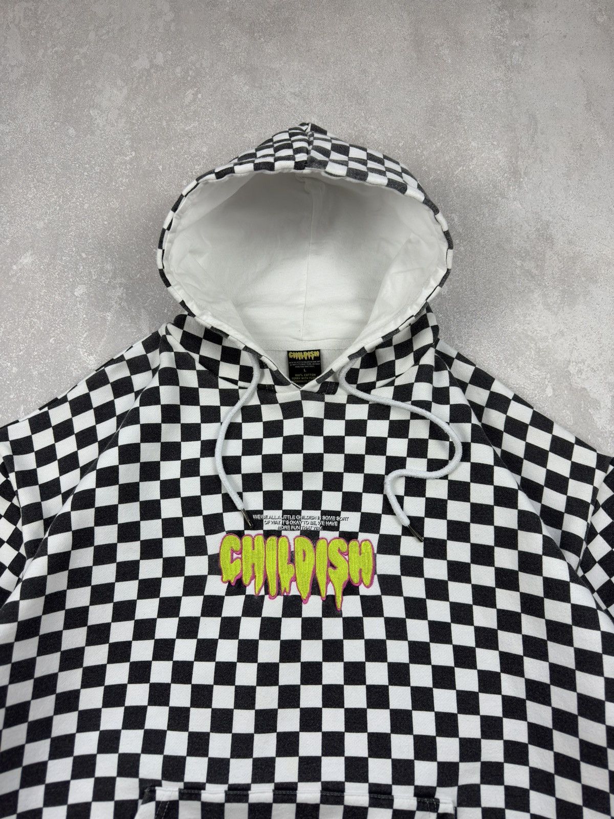 CHILDS Childish TGF Hoodie Checkered Box Logo Y2K Skategang Size US L / EU 52-54 / 3 - 12 Thumbnail