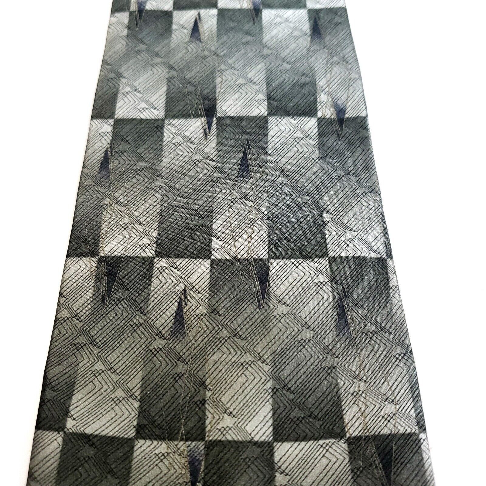 Haggar Haggar Black Label Geometric Print Metallic Green Wide Silk Size ONE SIZE - 2 Thumbnail