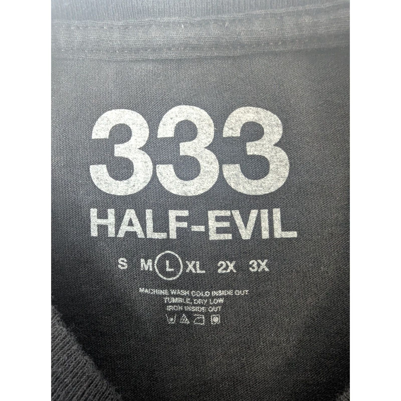 Half Evil 333 Half Evil Shirt L Black Logo Crew Neck Short Sleeve Men T-Shirt Hip Hop Music Streetwear Size US L / EU 52-54 / 3 - 7 Thumbnail