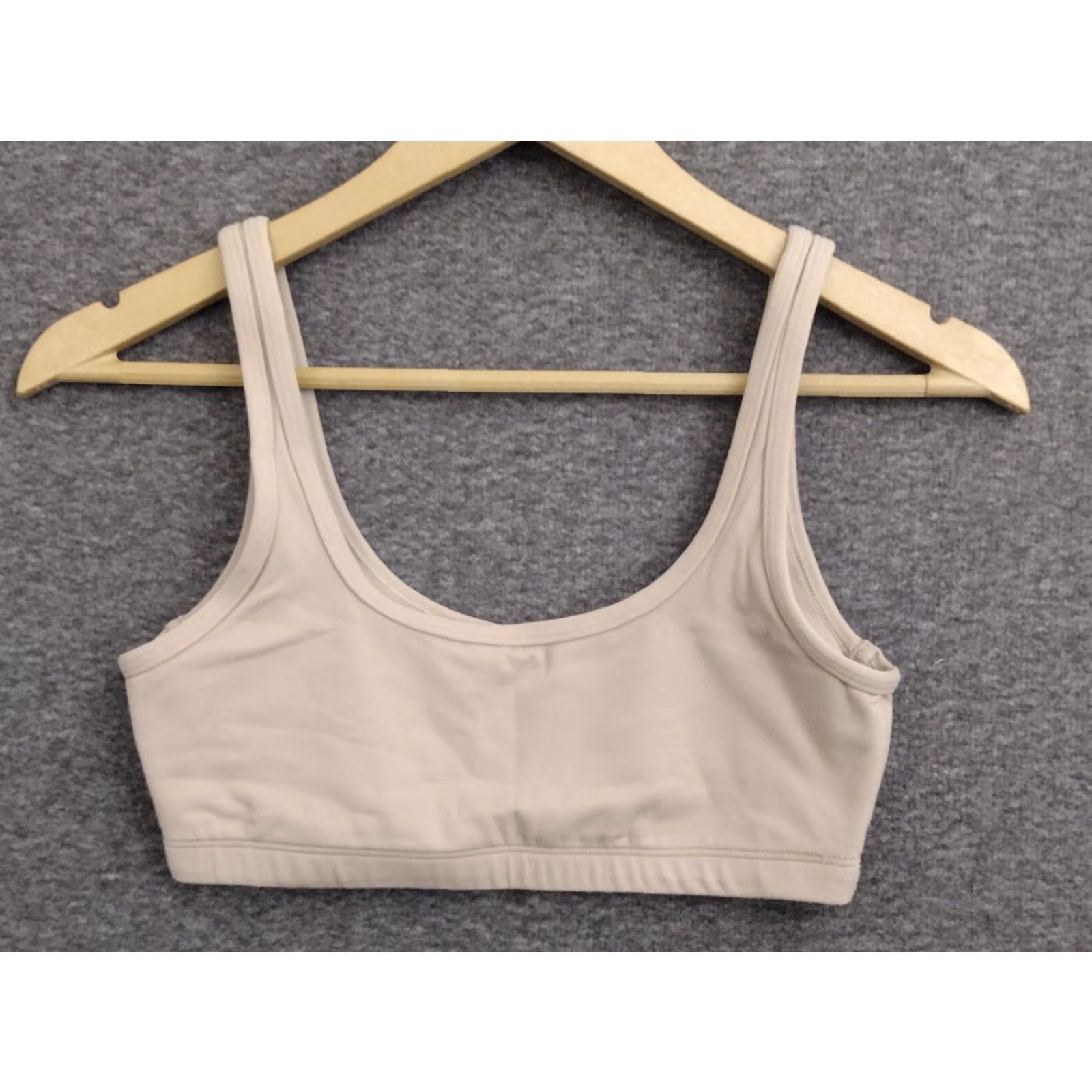 Vintage TnAction Women's Mini Sports Bra Beige S Shaped Strap Lightweight Wireless Full Cup Medium Support Activewear Shirt Women? Size ONE SIZE - 2 Thumbnail