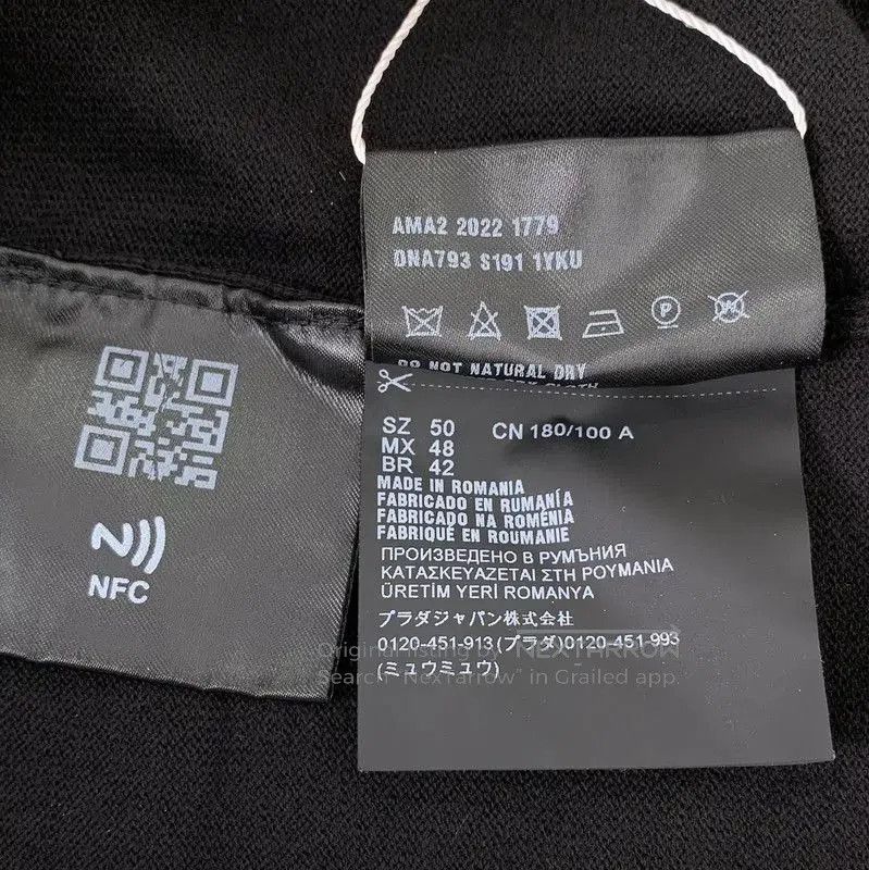Prada Prada Black Cotton Knit Long Sleeve Shirt. Size US L / EU 52-54 / 3 - 7 Thumbnail