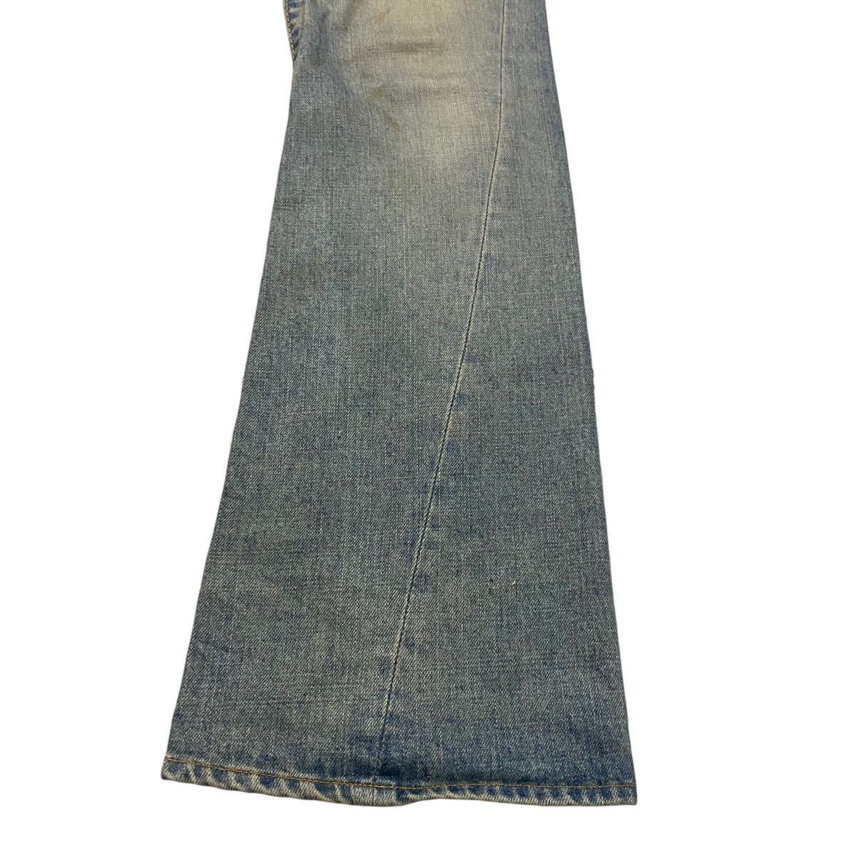 Japanese Brand Union Made Purple&Yellow Mudwash Denim Flare Jeans Size US 30 / EU 46 - 10 Thumbnail