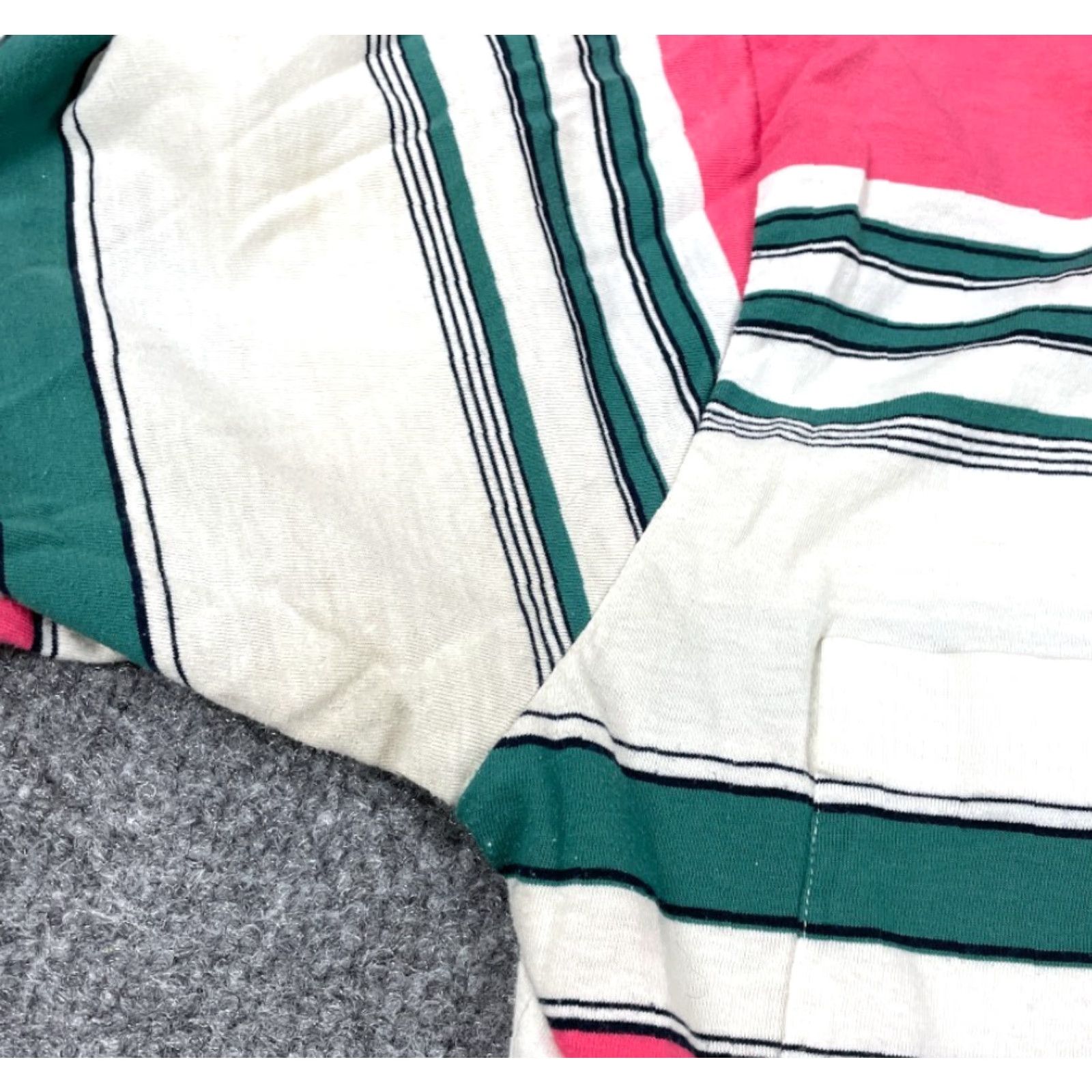 Hogan VTG Yes Hogan Plum Hollow Country Club Polo Shirt Adult Large White Pink Striped Thin 90s Vintage Striped Collared Short Sleeve Polo Shirt Size US L / EU 52-54 / 3 - 8 Thumbnail