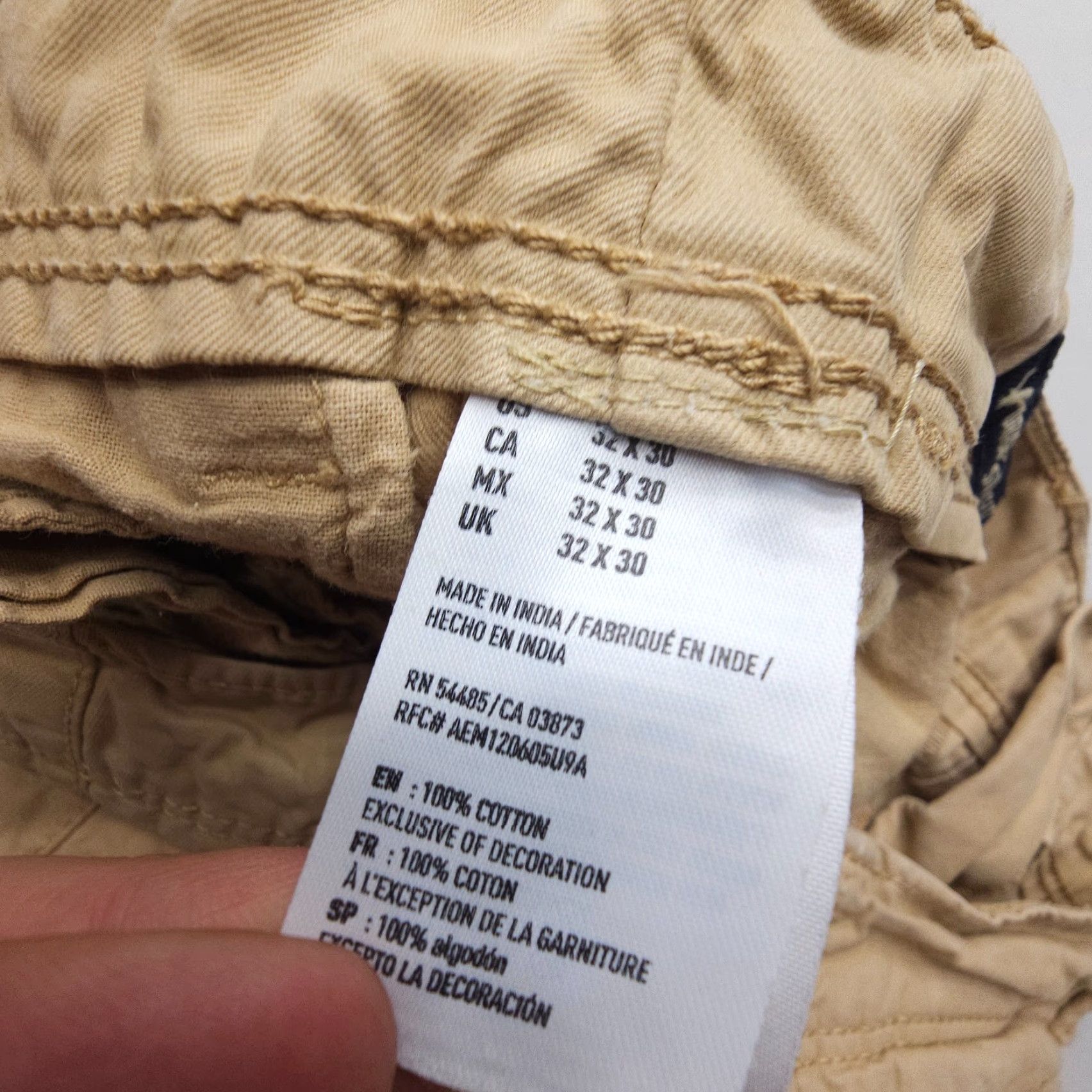 American Eagle Outfitters American Eagle Original Straight Chino Pants Mens 32 Tan Cotton Size US 32 / EU 48 - 4 Thumbnail