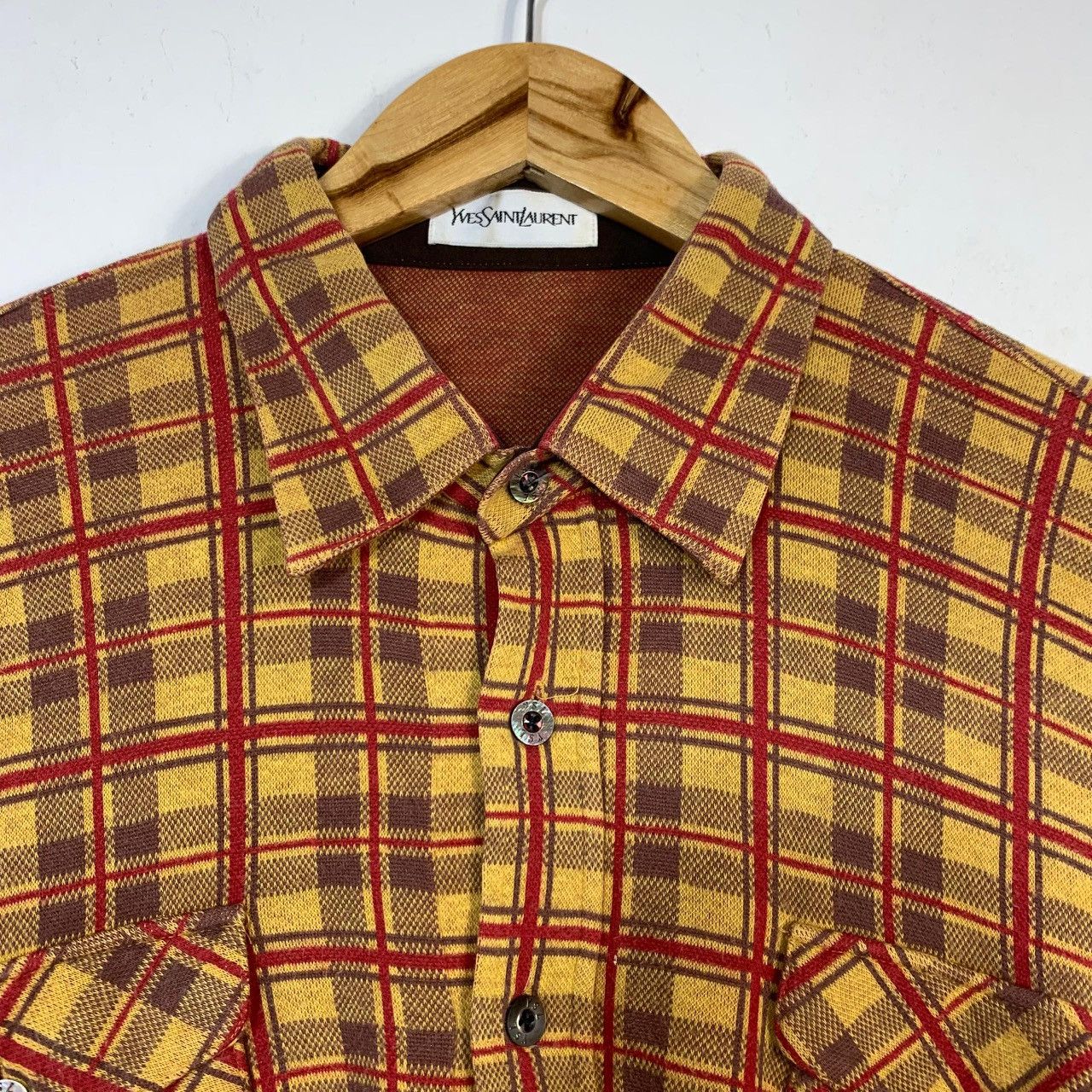Yves Saint Laurent VTG YSL Yves Saint Laurent Check Flannel Shirt Long Sleeve Size US L / EU 52-54 / 3 - 5 Thumbnail