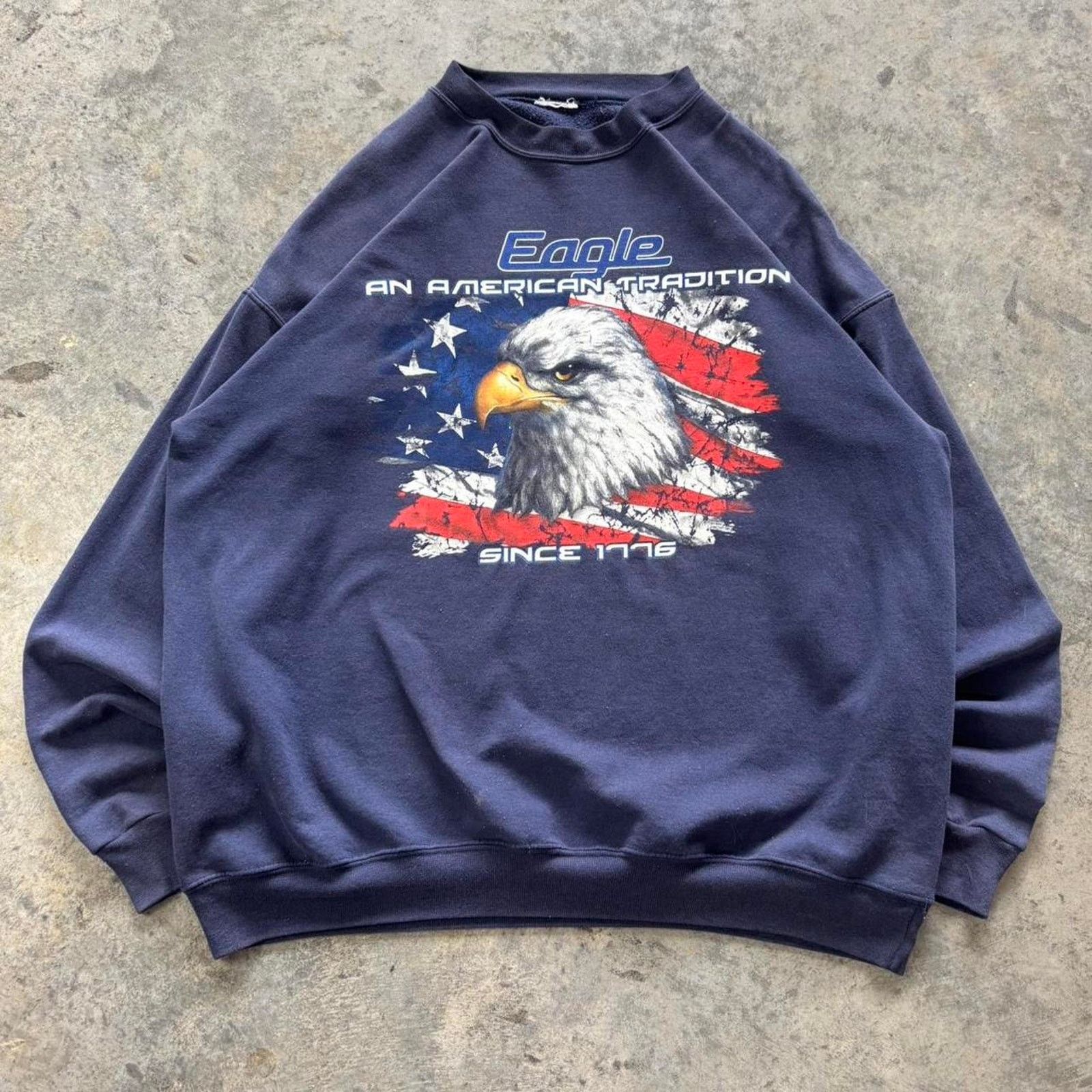 Vintage 90s USA Patriotic Sweatshirt Size US XL / EU 56 / 4 - 1 Thumbnail