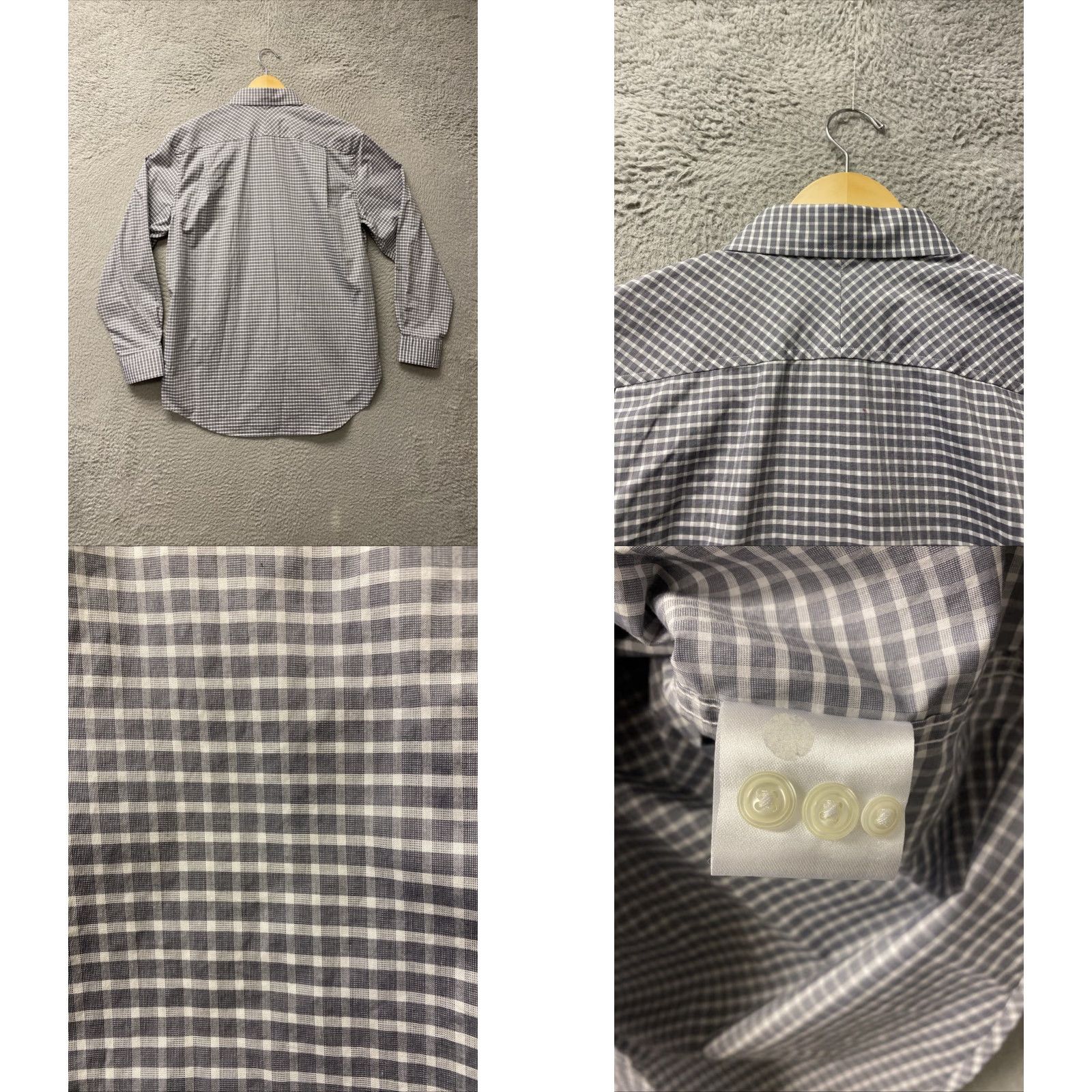 Joseph Abboud Joseph Abboud Dress Shirt Mens 16.5 Gray Check 100% Cotton Button Up Medium Classic Mens - 16.5/32-33, Regular Fit, Barrel Cuff, Spread Collar Size 42R - 8 Thumbnail