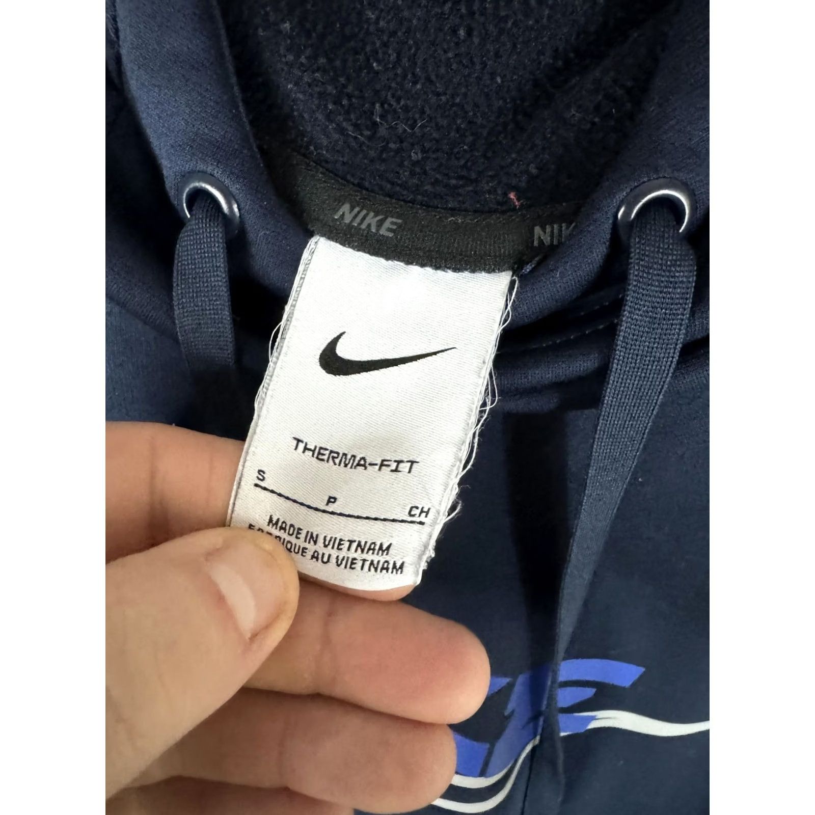 Nike Nike Hoodie Pullover Mens S Blue Therma-FIT Zip Pocket Graphic Print Sweatshirt Size US S / EU 44-46 / 1 - 6 Thumbnail