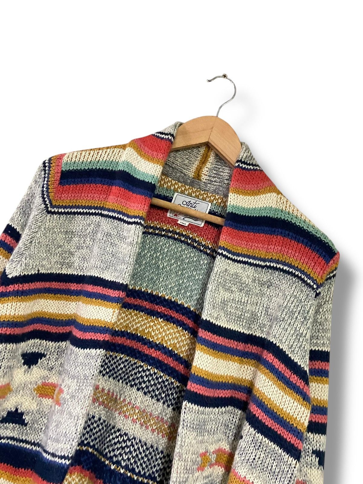 Japanese Brand Anti Ballistic Aztec Outerwear Long Cardigan (164) Size ONE SIZE - 6 Thumbnail