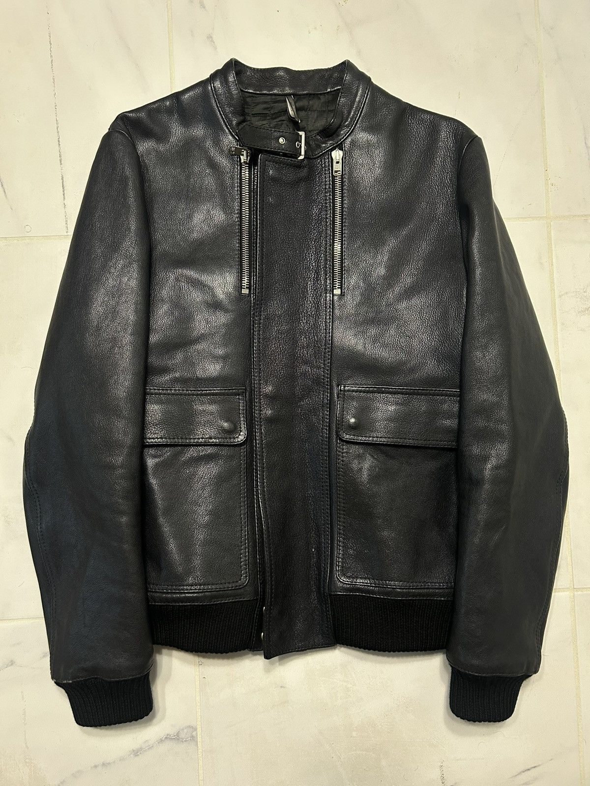 d*3様 Dior Homme 02aw Leather Detail Jack Dior Homme Leather Jacket | Grailed