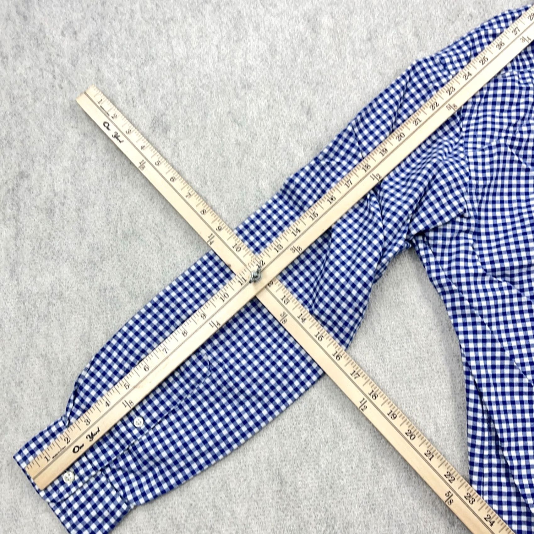 Ralph Lauren Ralph Lauren Shirt Mens L Blue Oxford Men Check Button Gingham Dress Flesh Size 42R - 7 Thumbnail