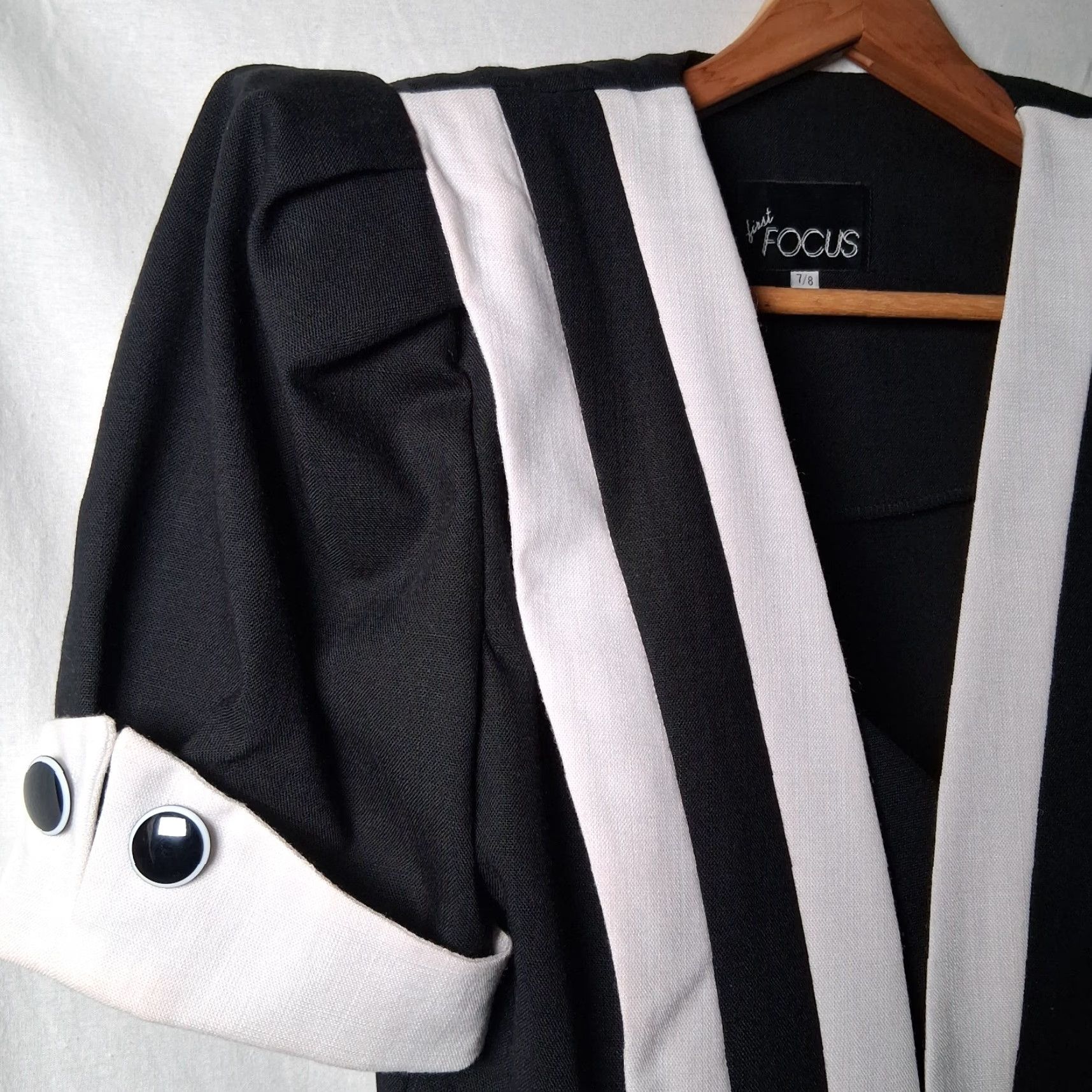 Vintage VINTAGE First Focus 1990s Outfit/Set Skirt Top 2 Piece Black White Office Wear Women 7/8 Midi Pencil 90s 80s Career Wear Size M / US 6-8 / IT 42-44 - 7 Thumbnail