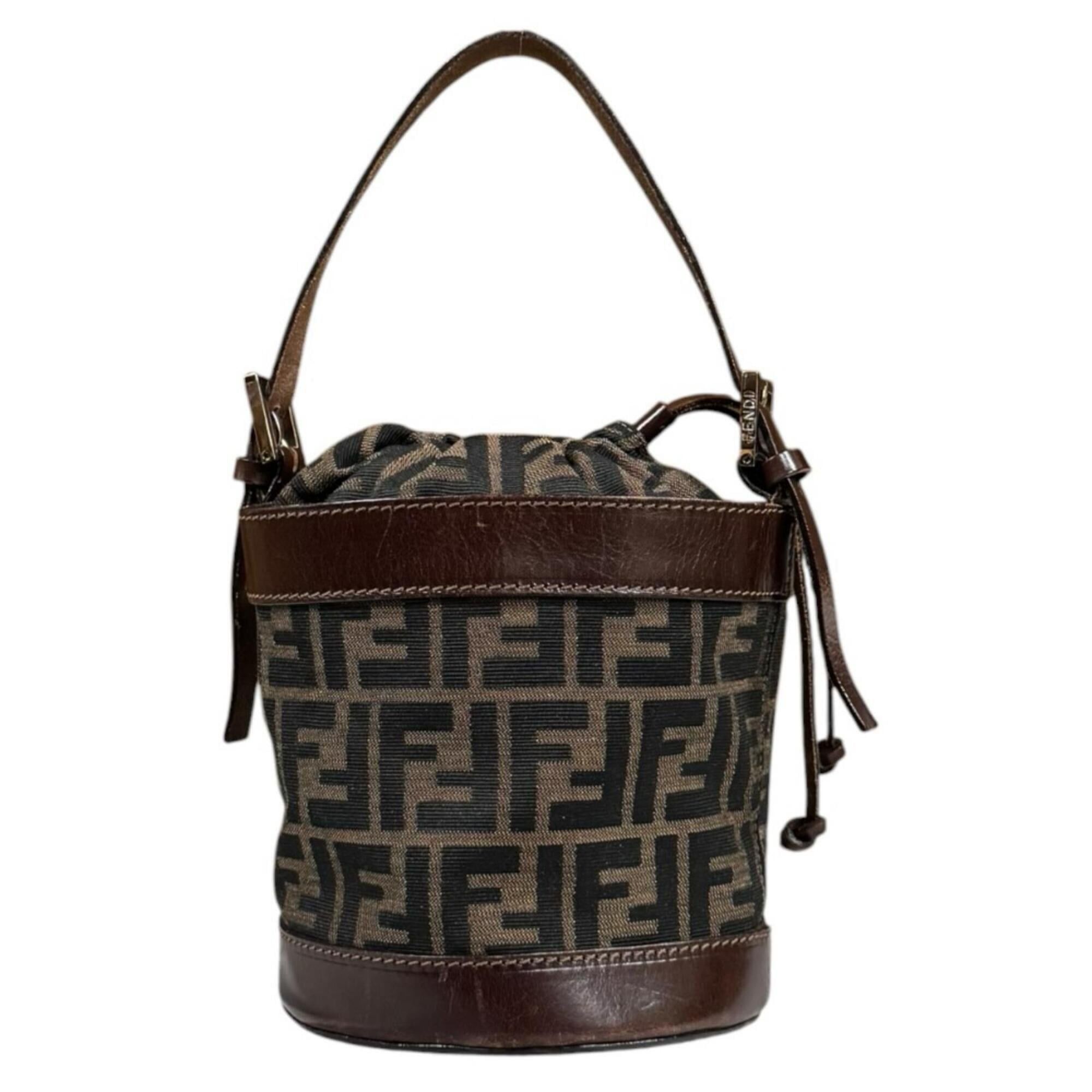 Fendi Fendi Bucket Bag Zucca Handbag Canvas 2354-16325-008 Brown Women's FENDI Used Size ONE SIZE - 1 Thumbnail