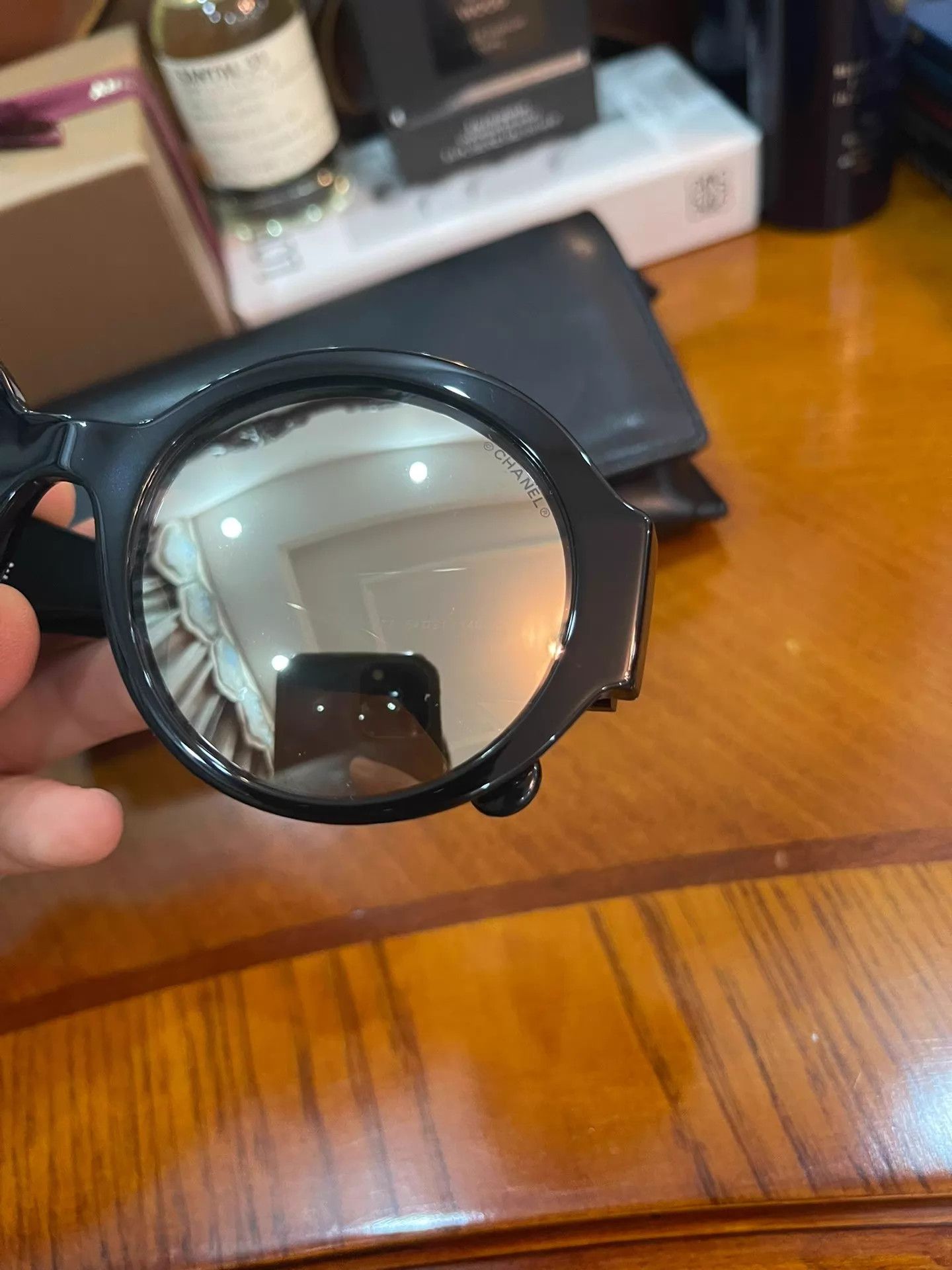 Chanel Chanel New Sunglasses Black/Gray Side Logo Unisex Worn 2x Size ONE SIZE - 3 Thumbnail