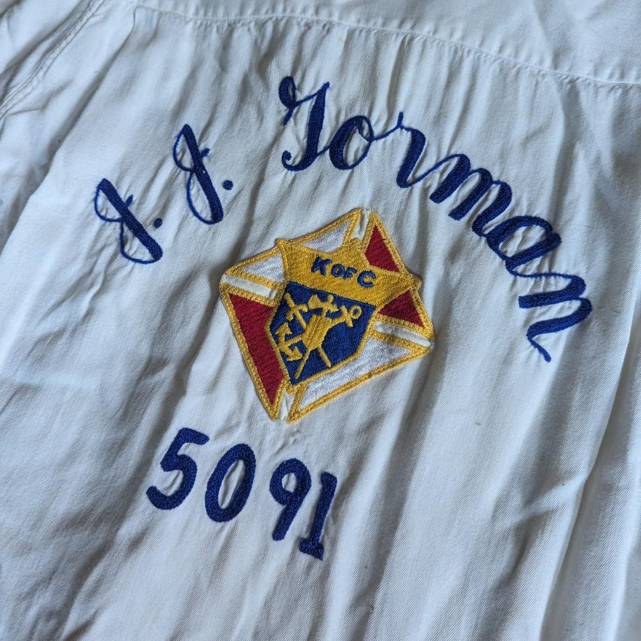 Vintage Vintage 50's Knights of Columbus Bowling Shirt Size US M / EU 48-50 / 2 - 3 Thumbnail