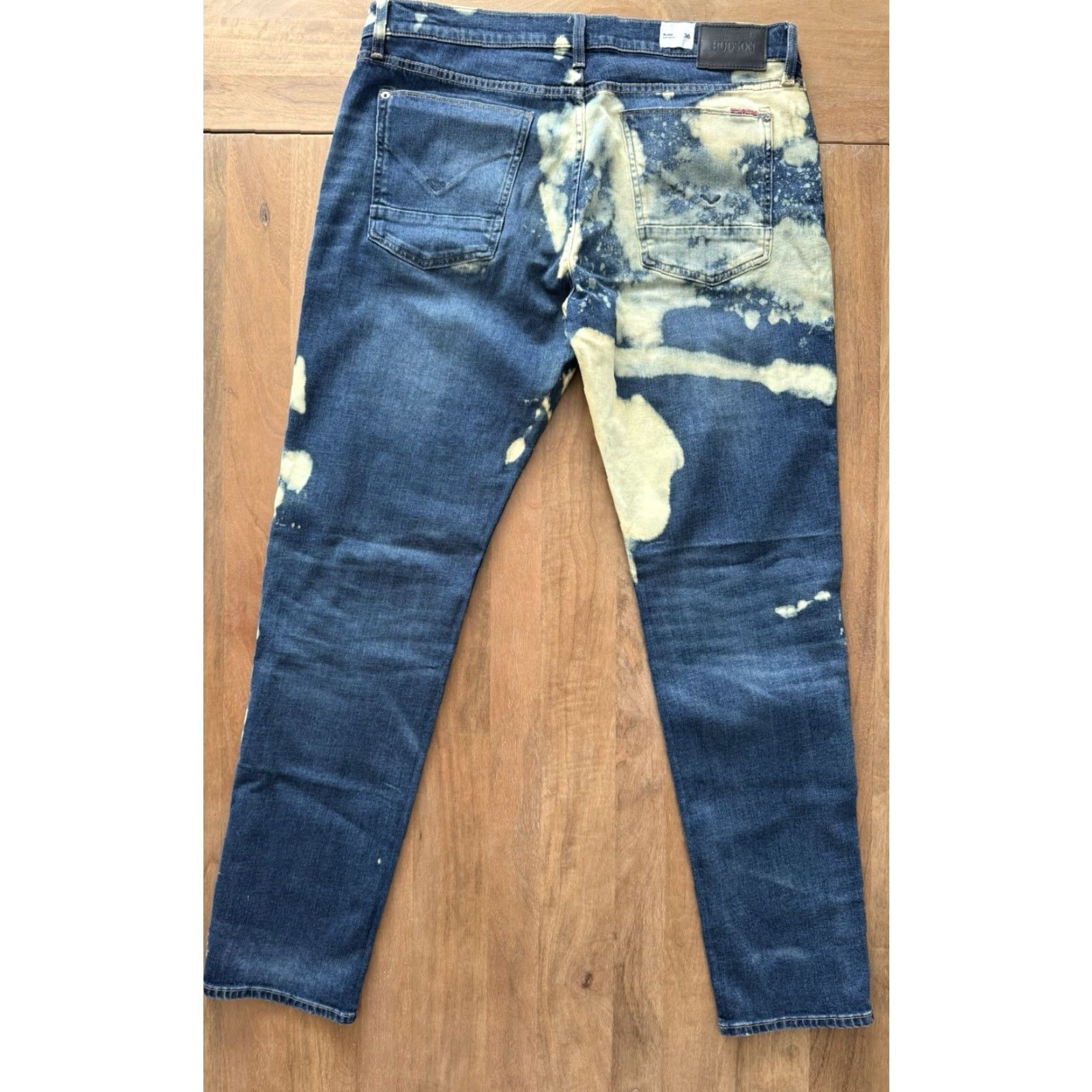 Hudson Hudson Jeans Hudson Blake Slim Straight Jeans Mens 36 Denim Blue Splatter 5-Pocket Logo casual slim fit Size US 36 / EU 52 - 2 Thumbnail