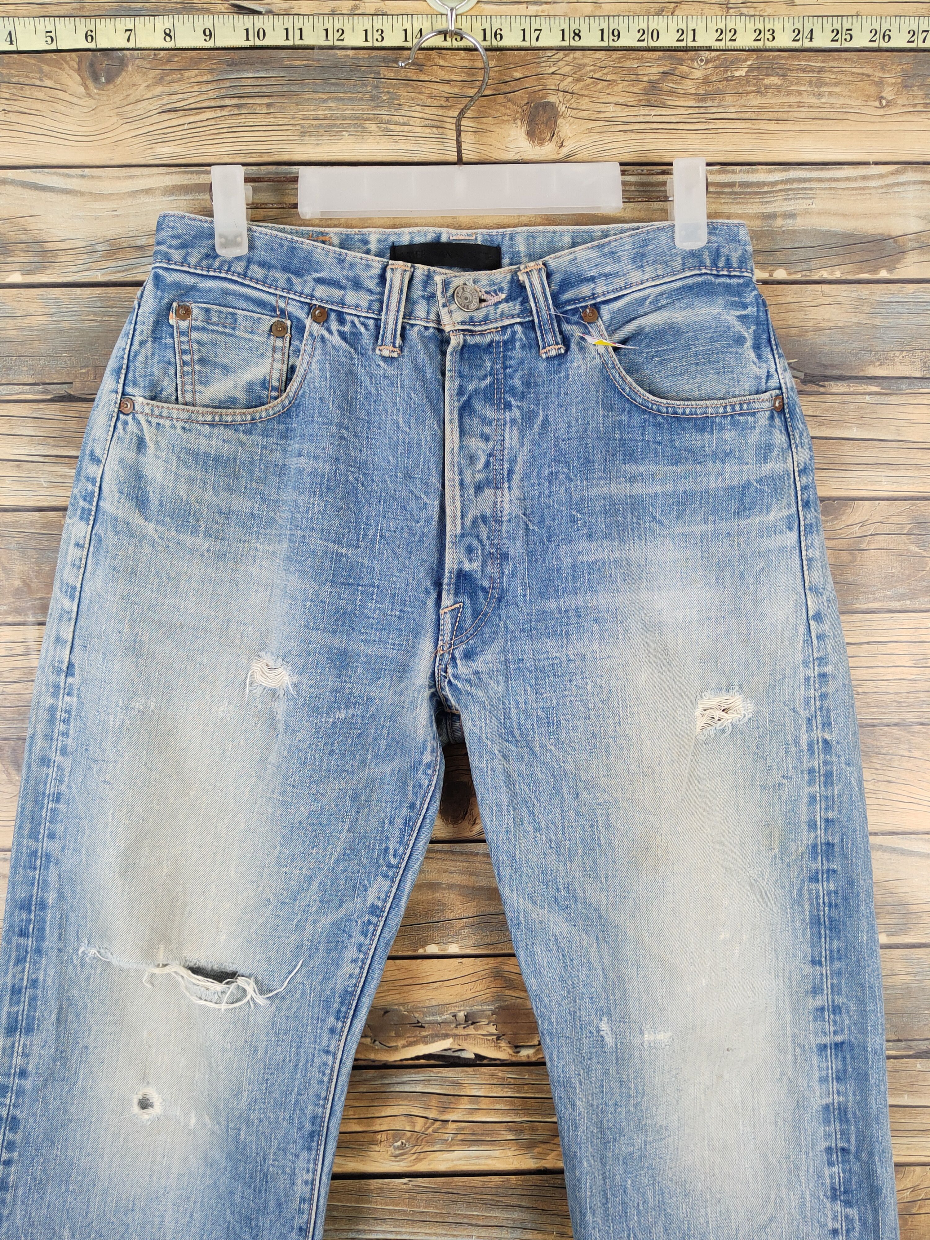 Edwin Edwin Blue Distressed Ripped Jeans #W1035 Size US 30 / EU 46 - 2 Thumbnail