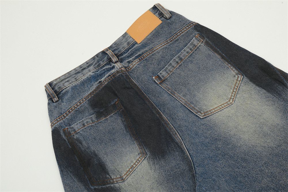 Japanese Brand × Jean American style graffiti ripped straight jeans men y2k Size US 34 / EU 50 - 6 Thumbnail