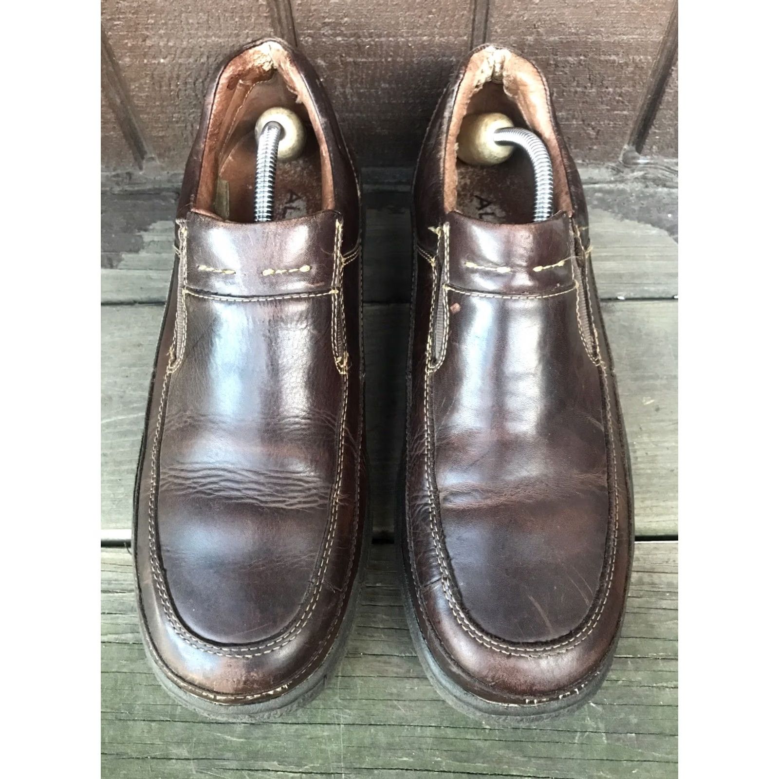 Aldo Aldo Samurai Loafers-457 Brown Leather Moc Toe SlipOn Mens Size 11-11.5 US 44 EUR Shoes Size US 11.5 / EU 44-45 - 3 Thumbnail