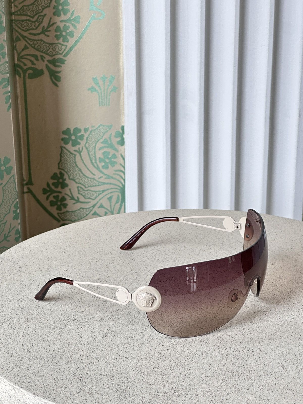 Versace VERSACE Shield Mask Beige Brown Medusa Sunglasses Mod. 2038 Size ONE SIZE - 2 Thumbnail