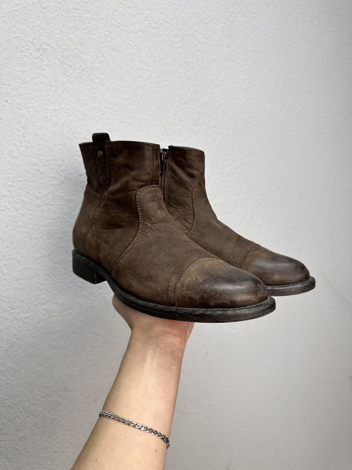 Dirk Bikkembergs RARE LEATHER BOOTS RICK OWENS STYLE AVANT-GARDE SUIDE Guidi Size US 8 / EU 41 - 2 Thumbnail