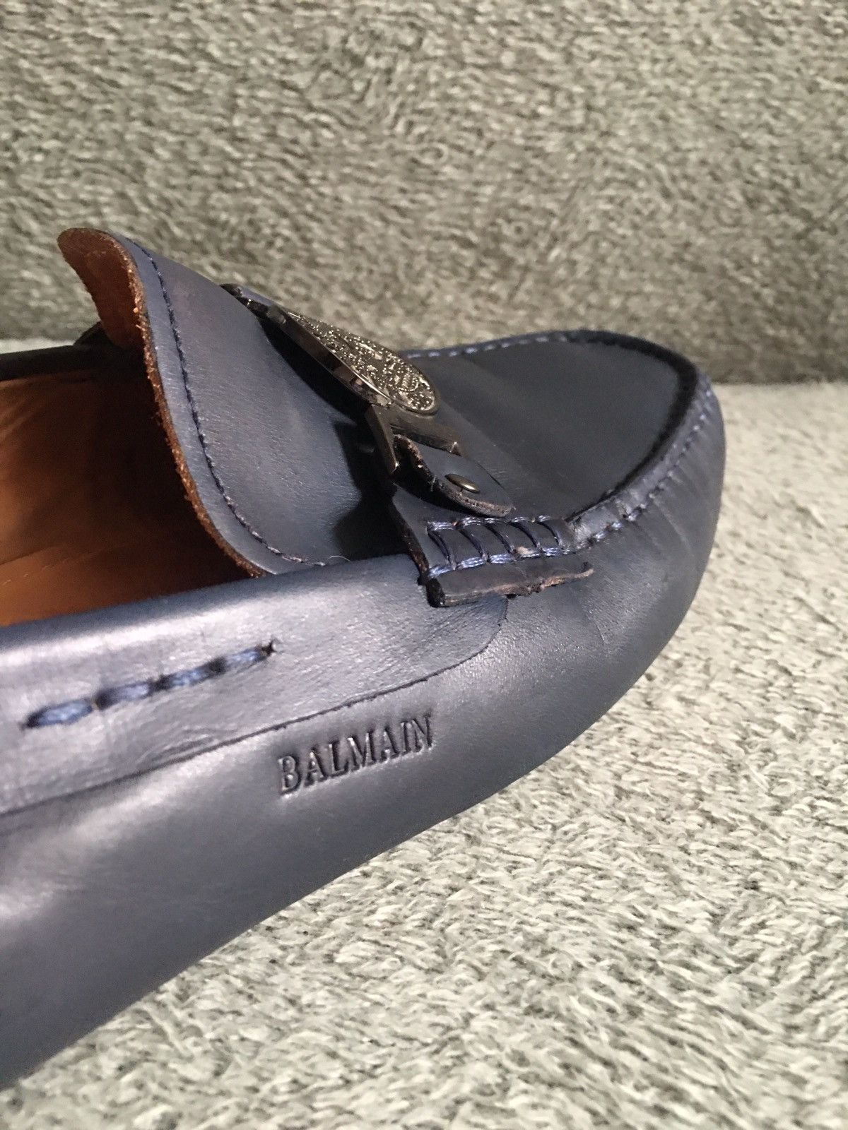 Balmain BALMAIN Leather Loafers Flats Navy Blue EU 42 Size US 9 / EU 42 - 13 Thumbnail