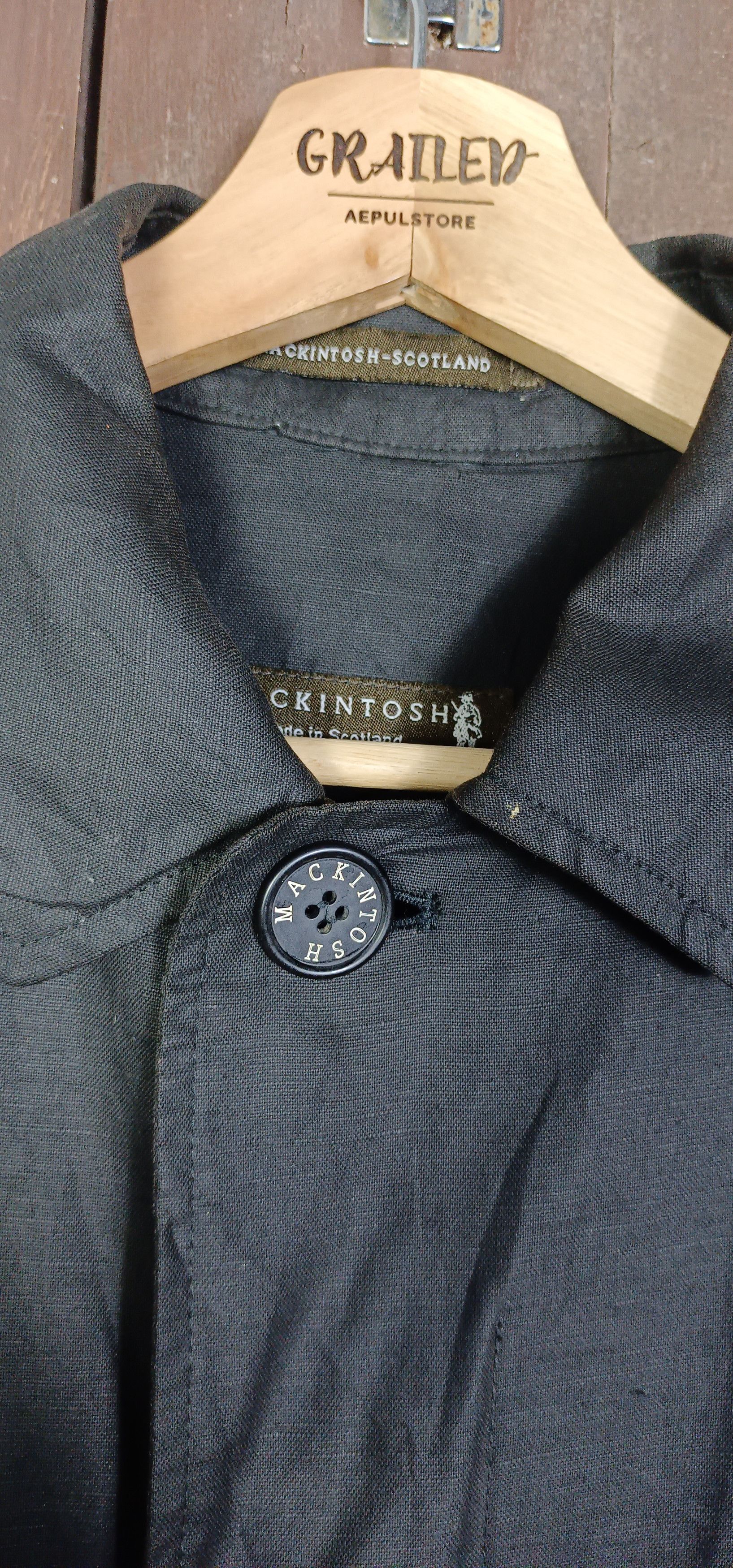 Mackintosh Rare💥Mackintosh Scotland Button Up Super Black Jacket Size US M / EU 48-50 / 2 - 9 Thumbnail
