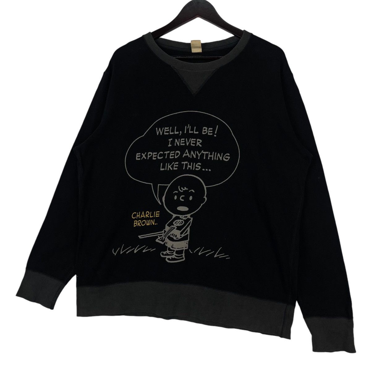 Uniqlo × Vintage Vintage Uniqlo X Peanuts Sweatshirt Crewneck Black Pullover Size XL / US 12-14 / IT 48-50 - 2 Thumbnail