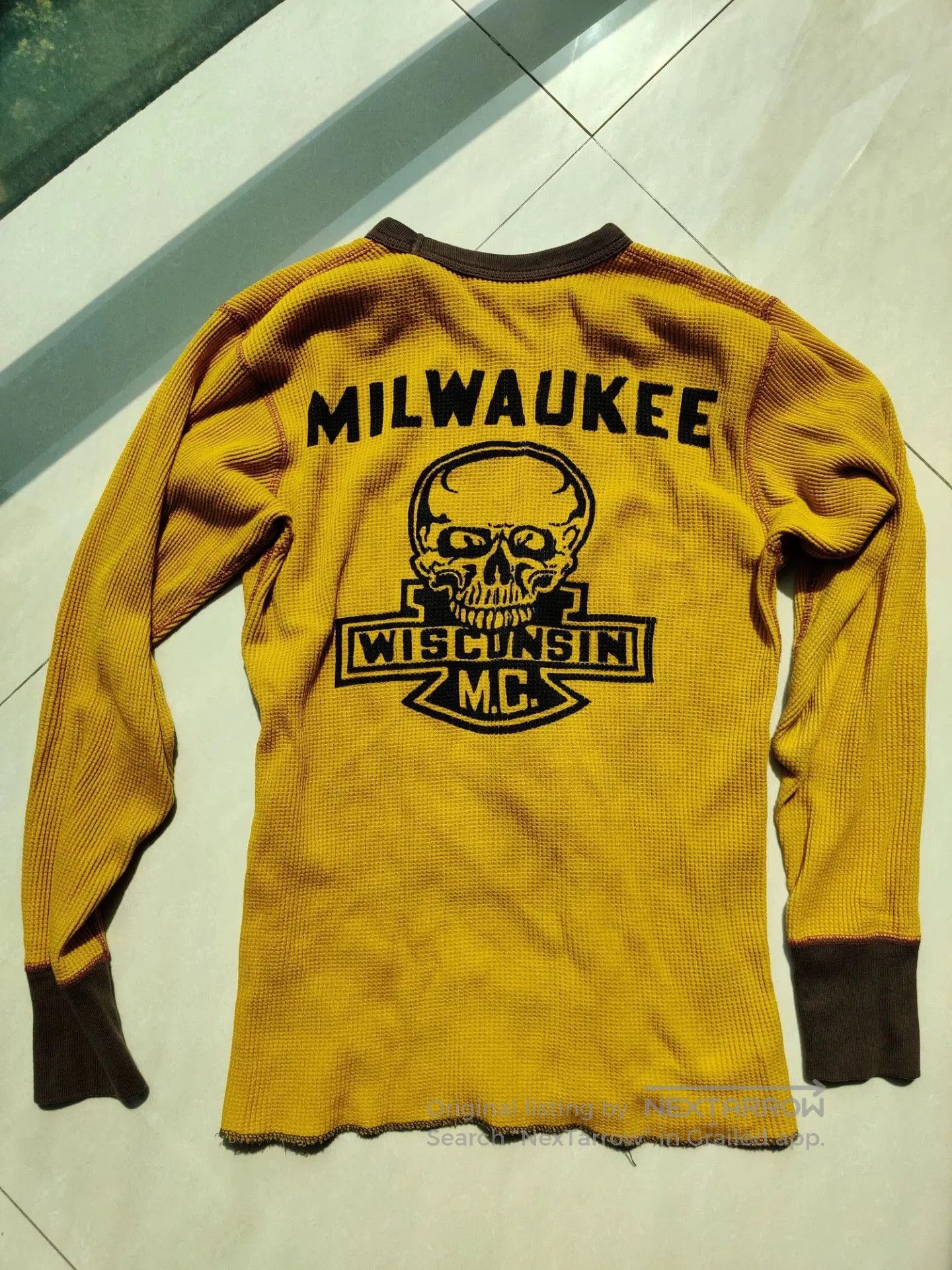 Freewheelers bootleggers skull waffle long sleeve shirt. Size US S / EU 44-46 / 1 - 1 Thumbnail