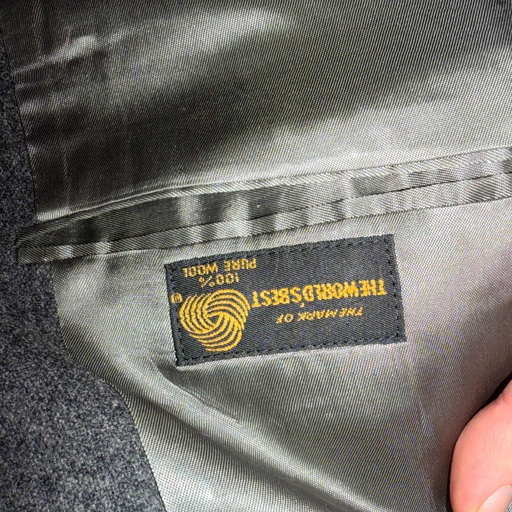 Nordstrom VINTAGE Nordstrom 42 Blazer Gray Wool Sport Coat USA 1980s Union USA Gold Button Size 42R - 5 Thumbnail