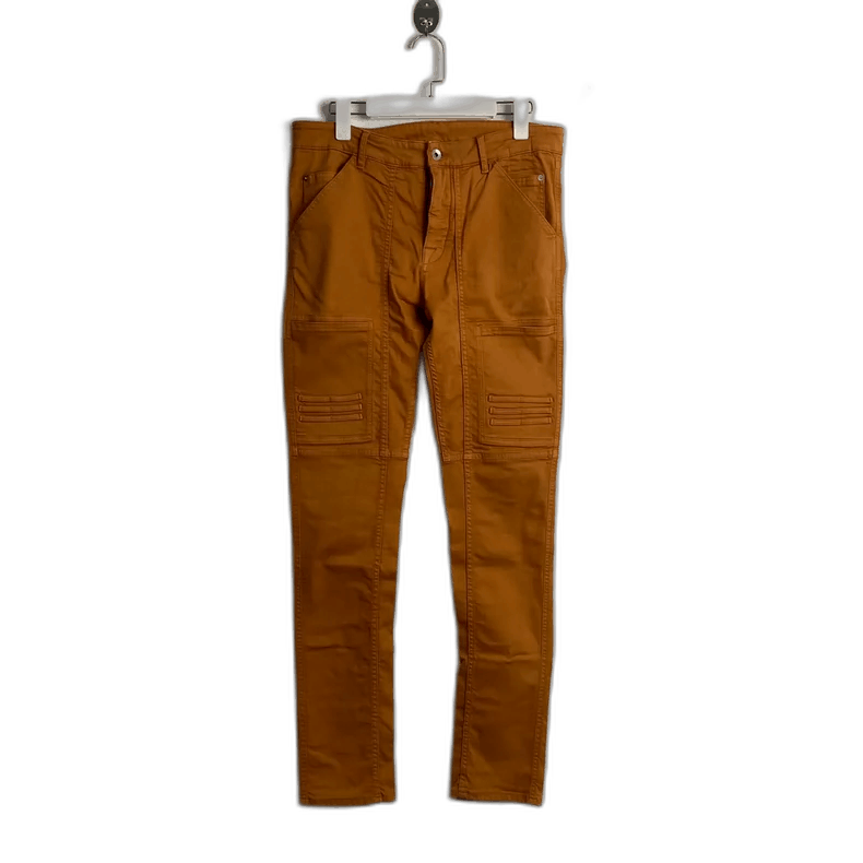 Rick Owens rickowens orange biker pants Size S-2508 Size US 26 / EU 42 - 1 Thumbnail