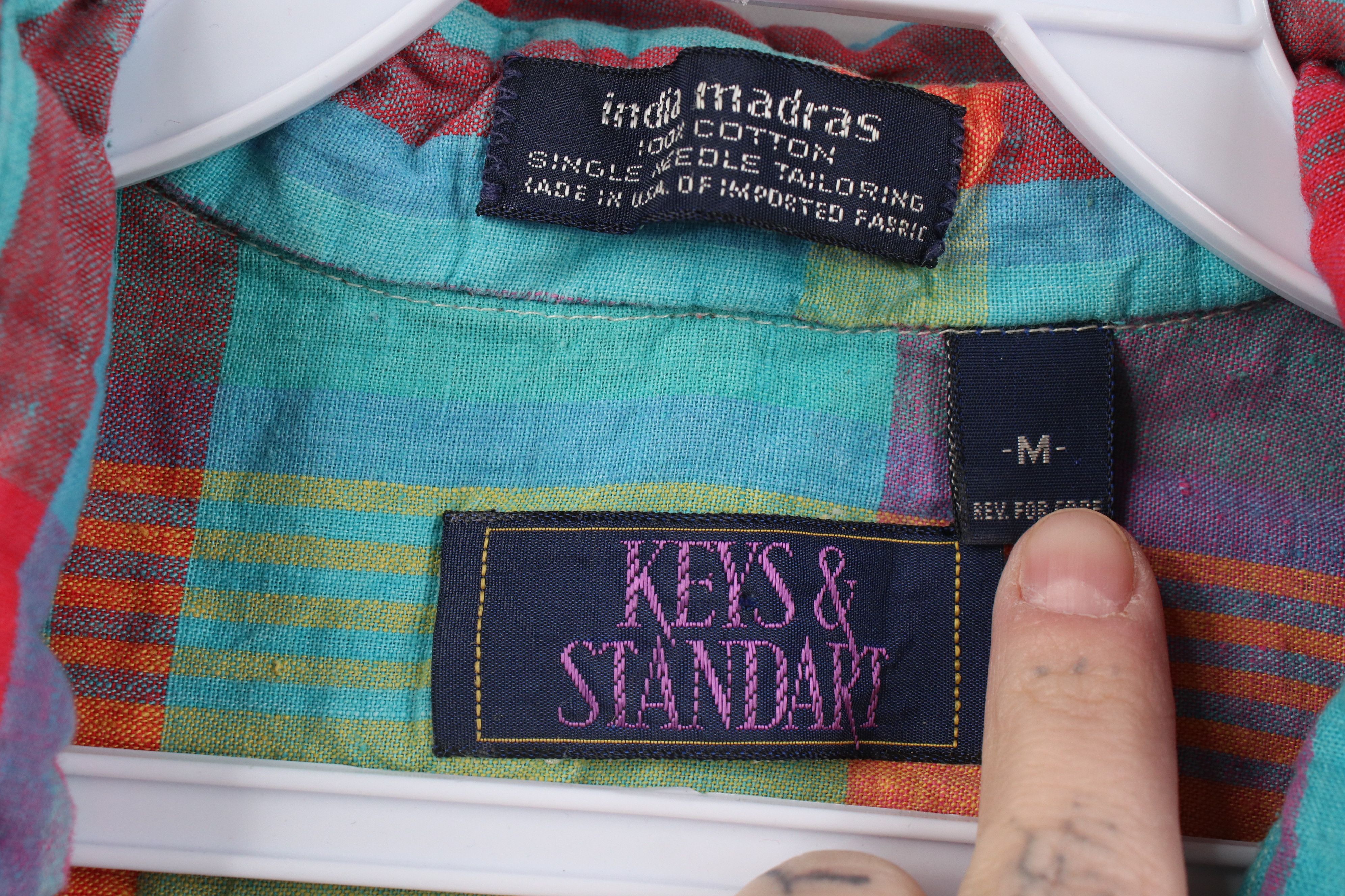 Vintage Vintage 90s Streetwear Madras Plaid Button Down Shirt Size US M / EU 48-50 / 2 - 7 Thumbnail