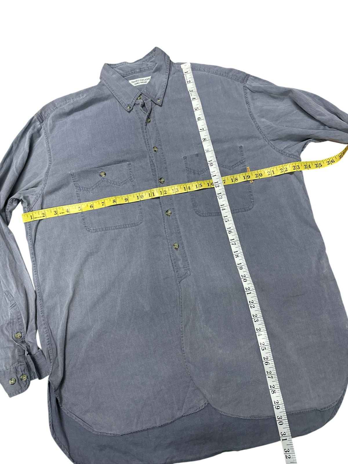 Takeo Kikuchi Vintage Chambray Takeo Kikuchi Half Button. Size US XL / EU 56 / 4 - 2 Thumbnail