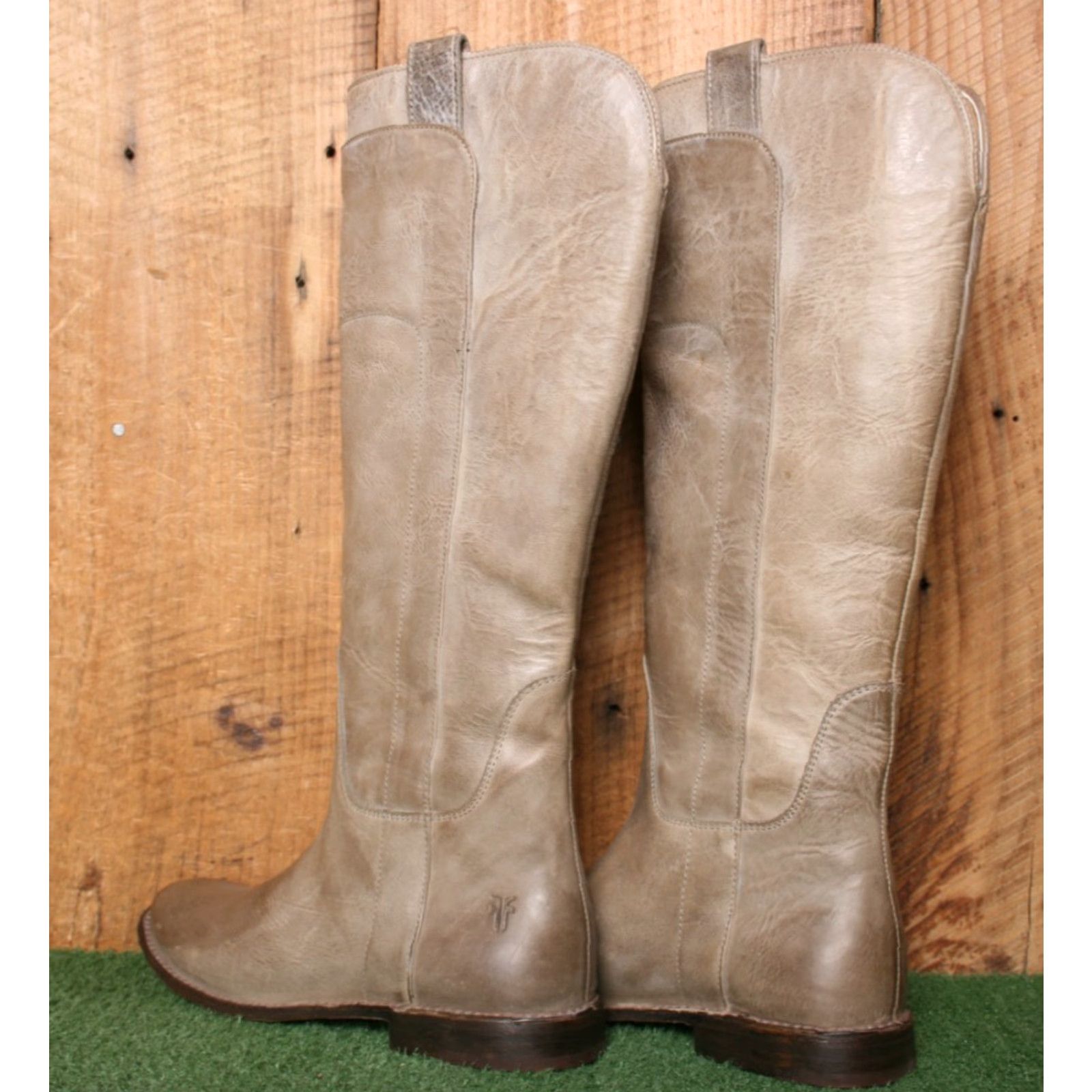 Frye FRYE Paige Gray (Taupe) Leather Knee High Pull-On Riding Boots Sz. 5.5 B Women, Boot, Paige, Riding, Knee High, Gray, 5.5 Size US 6 / IT 36 - 3 Thumbnail
