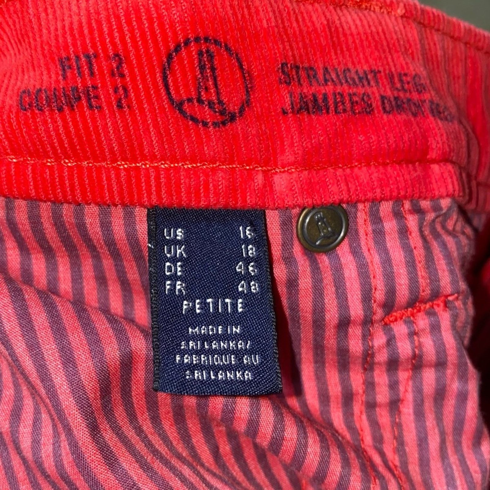 Lands' End Lands End Straight Leg Fit 2 Corduroy Pants red size 16P Size 38" / US 16 / IT 52 - 9 Thumbnail