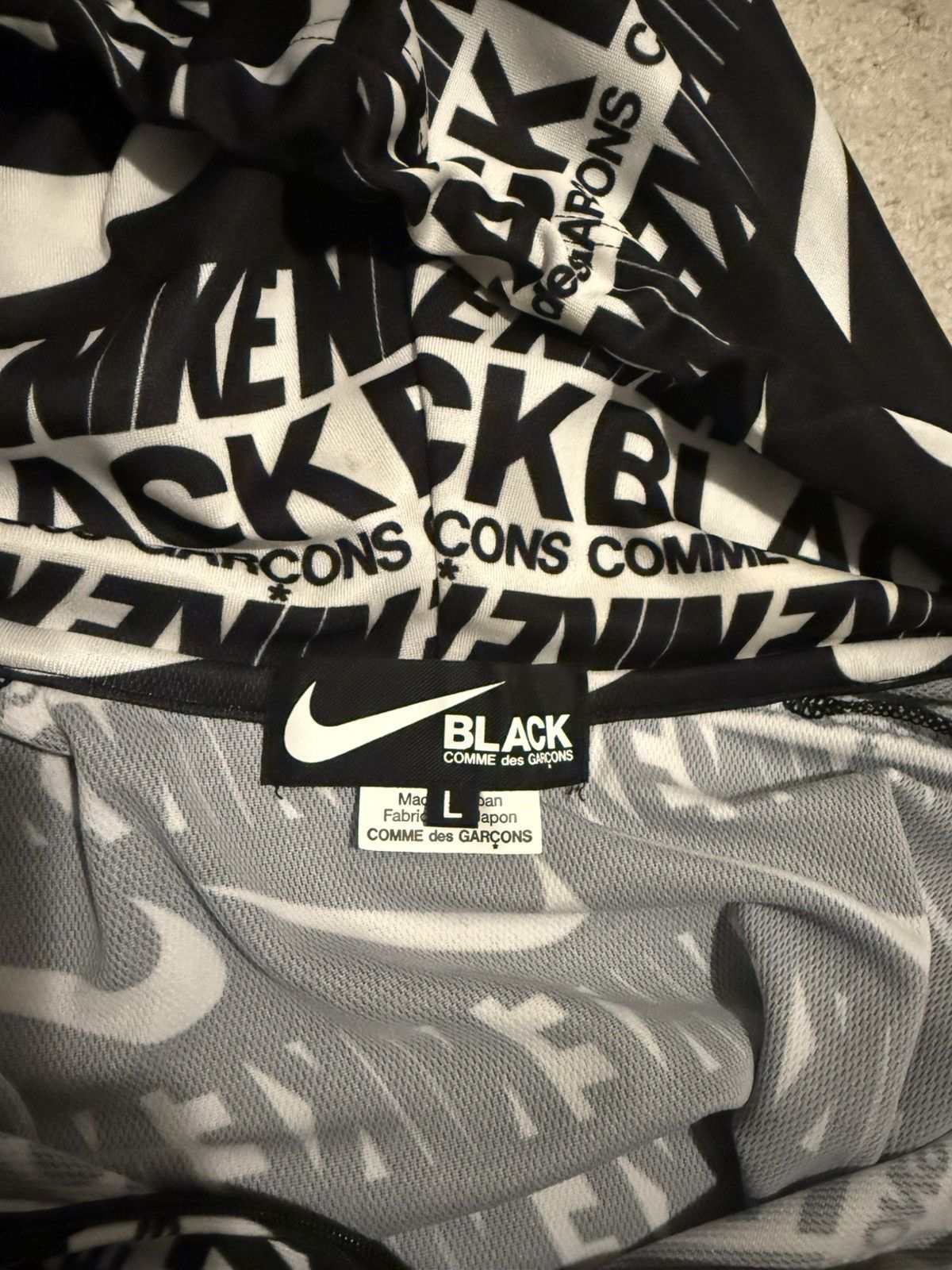 Comme des Garcons Black Comme Des Garçons Black X Nike Swoosh Zip Hoodie Size US L / EU 52-54 / 3 - 3 Thumbnail
