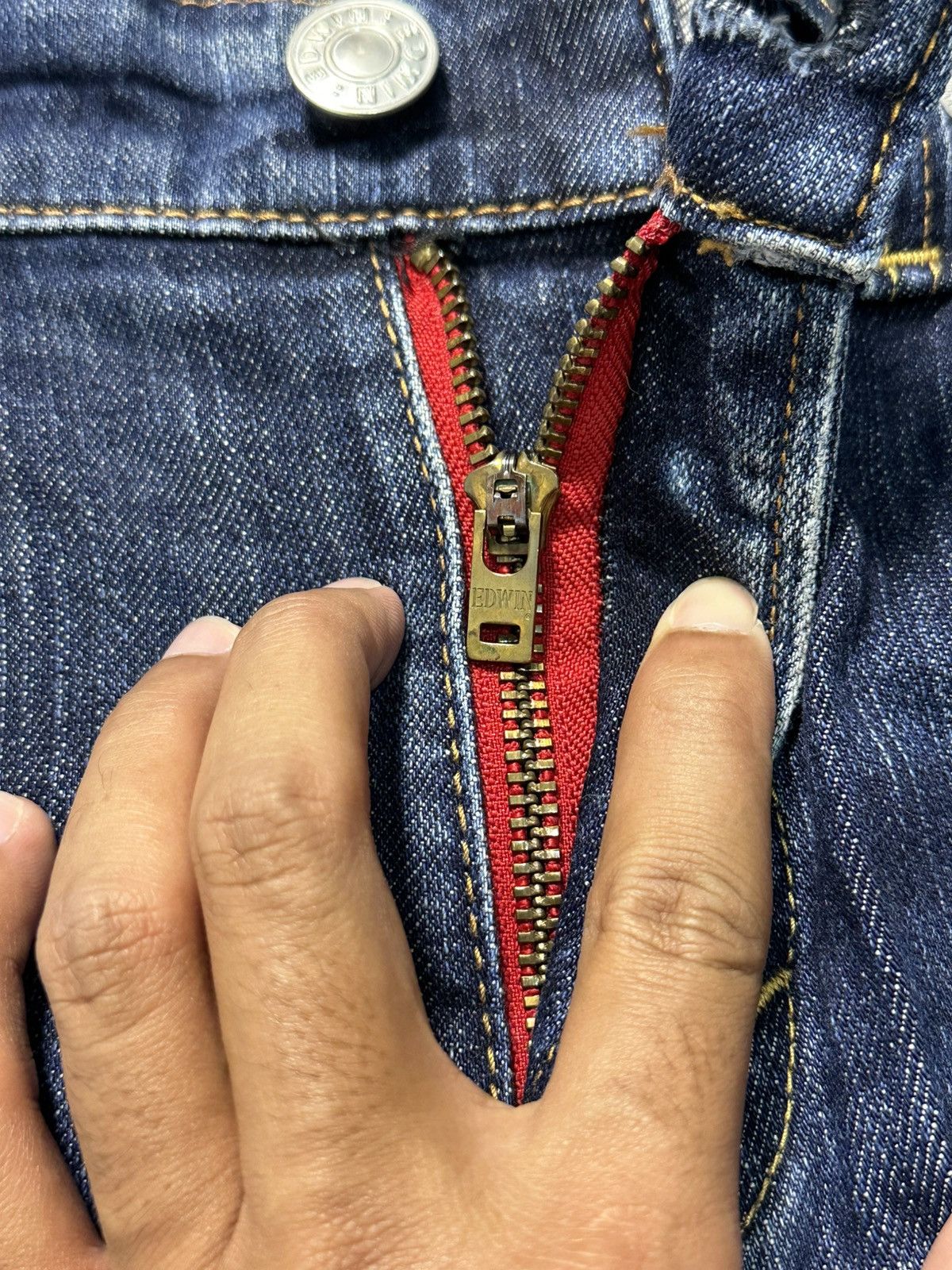 Kapital Edwin 503 Skinny Slim Blue Trip Distressed Denim Size US 30 / EU 46 - 10 Thumbnail