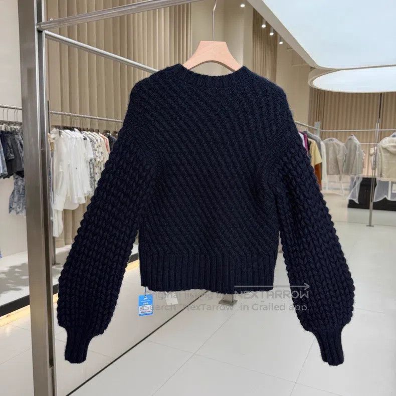 Hermes Hermes Dark blue cashmere and wool chunky knit sweater Size XS / US 0-2 / IT 36-38 - 2 Thumbnail