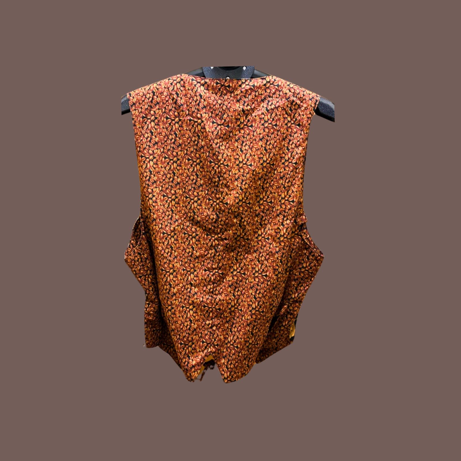 Handmade VTG Novelty Vest | Coffee Print Black XL 90s Unisex Altwear Size US M / EU 48-50 / 2 - 5 Thumbnail