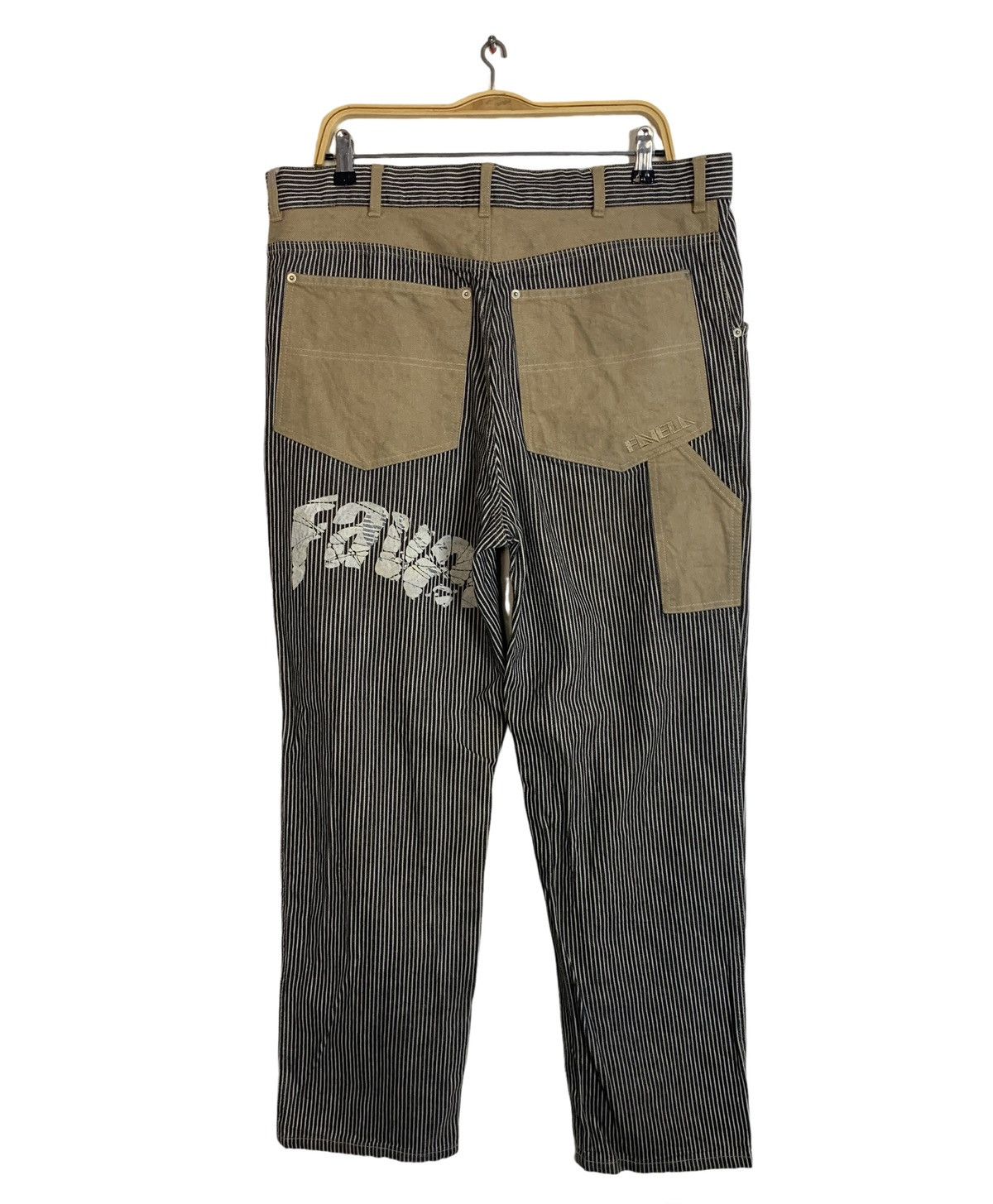 Japanese Brand 90s Favela Hickory Workwear Carpenter Brown Denim Jeans Size US 37 - 1 Thumbnail